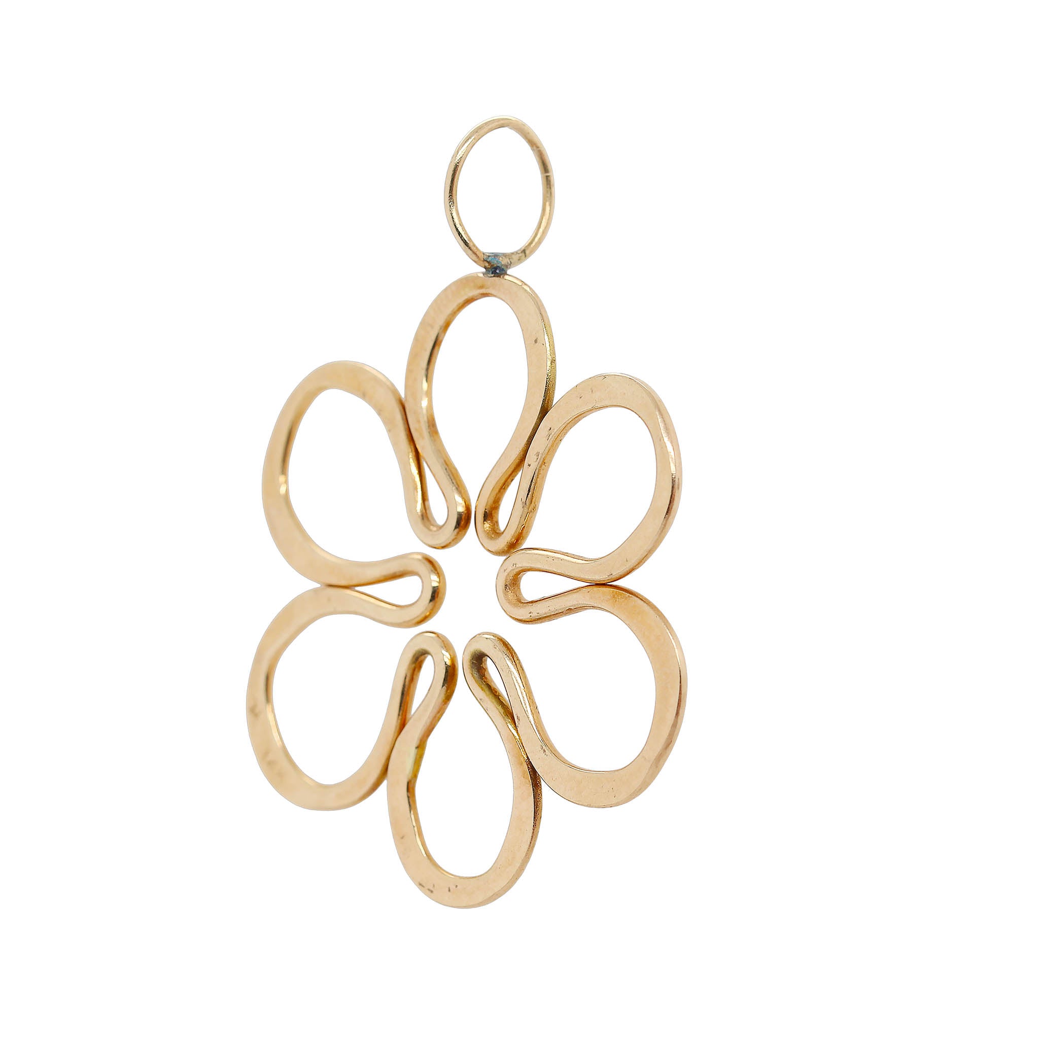 Yellow Gold Open Flower Pendant