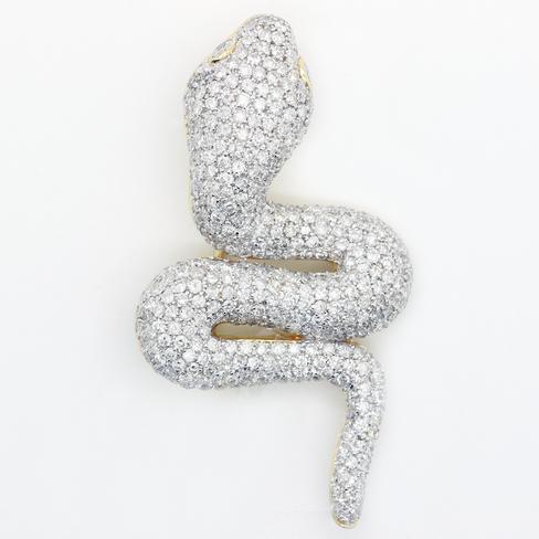 Exquisite Diamond 18K Snake Pin