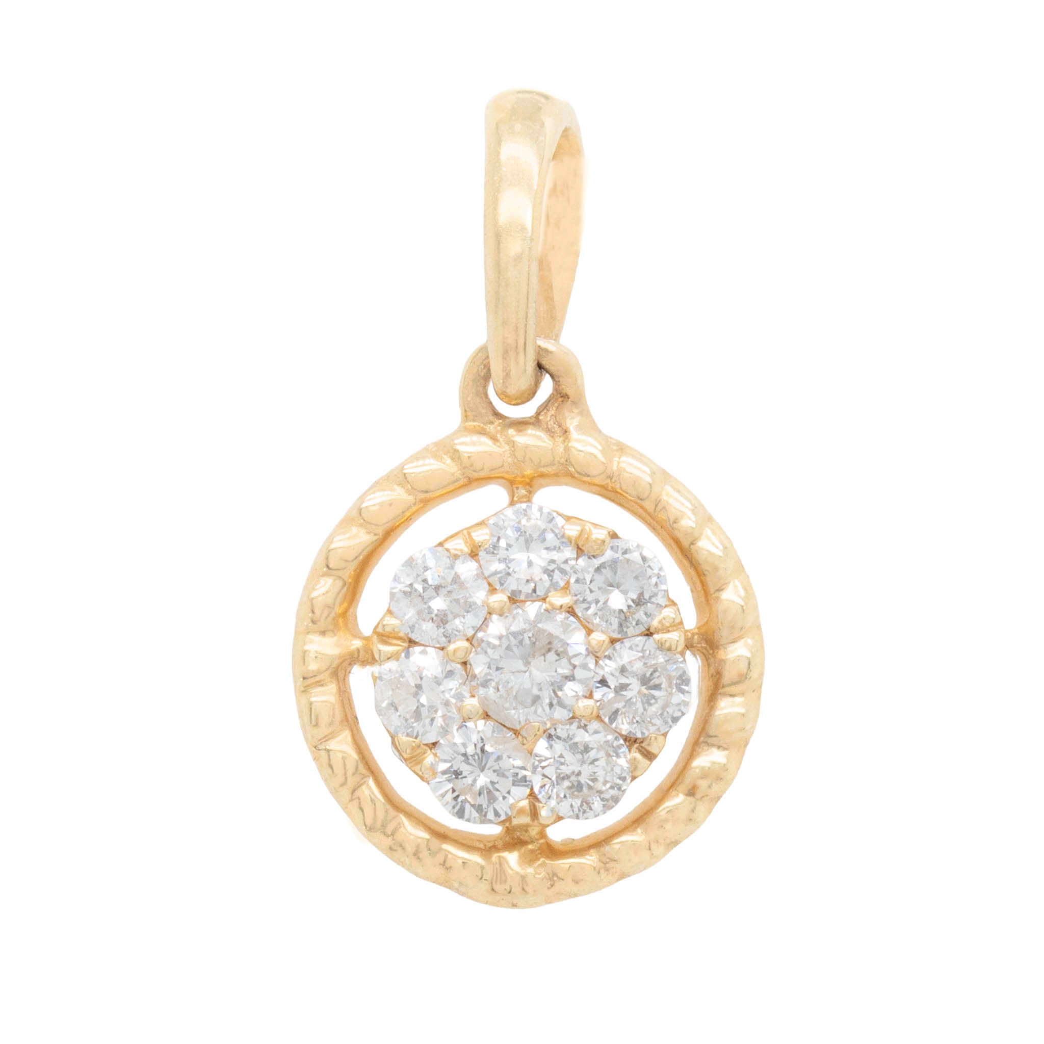 Diamond Cluster Circle With Twisted Frame Pendant