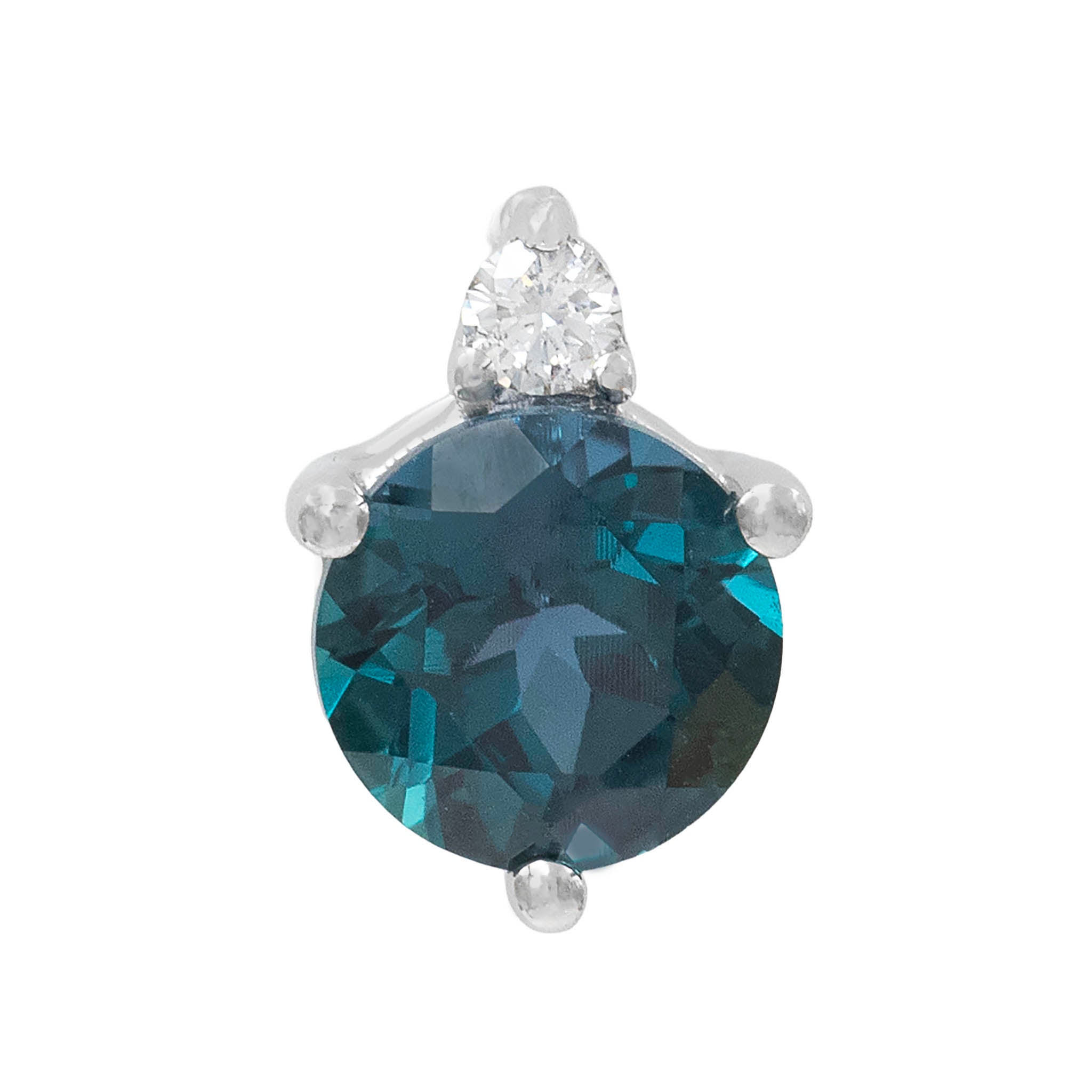Created Alexandrite Pendant With Diamond Accent
