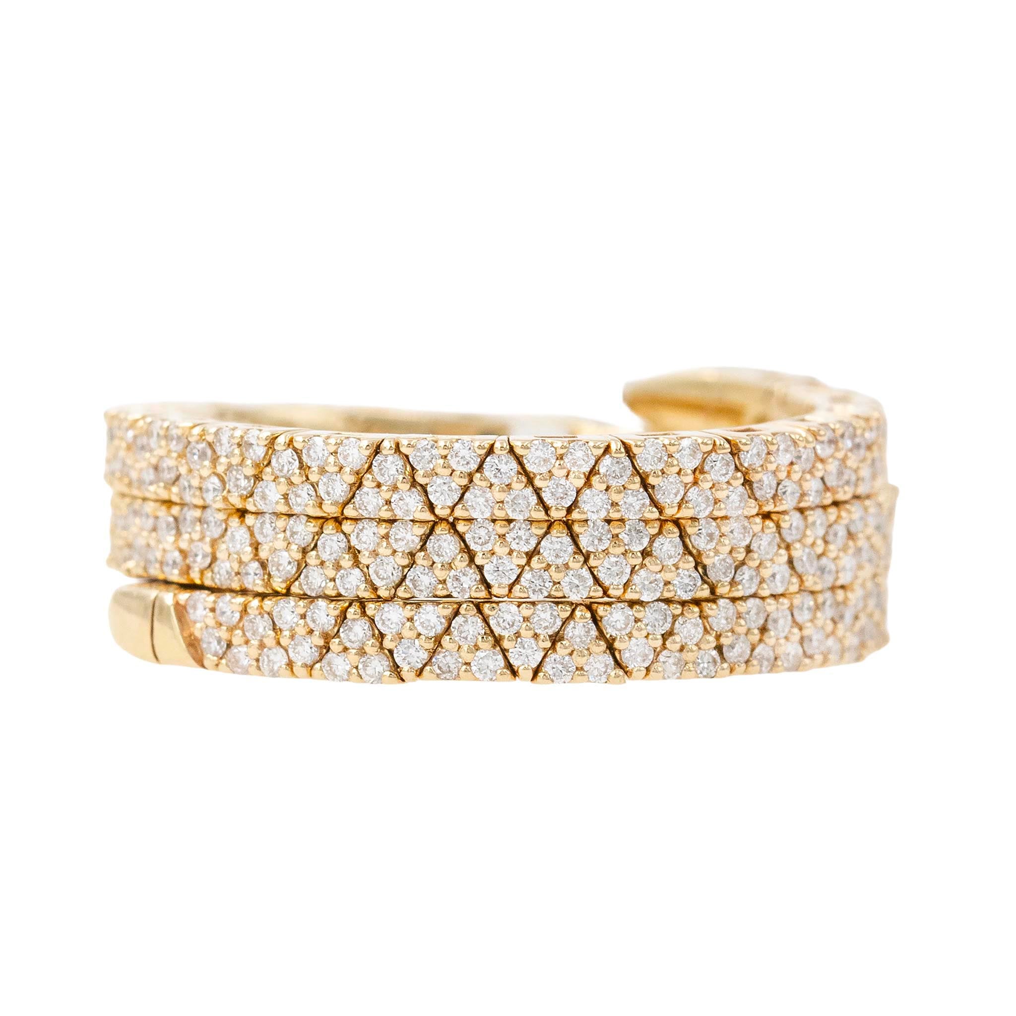 Pave Diamond Coiling Stretch Ring