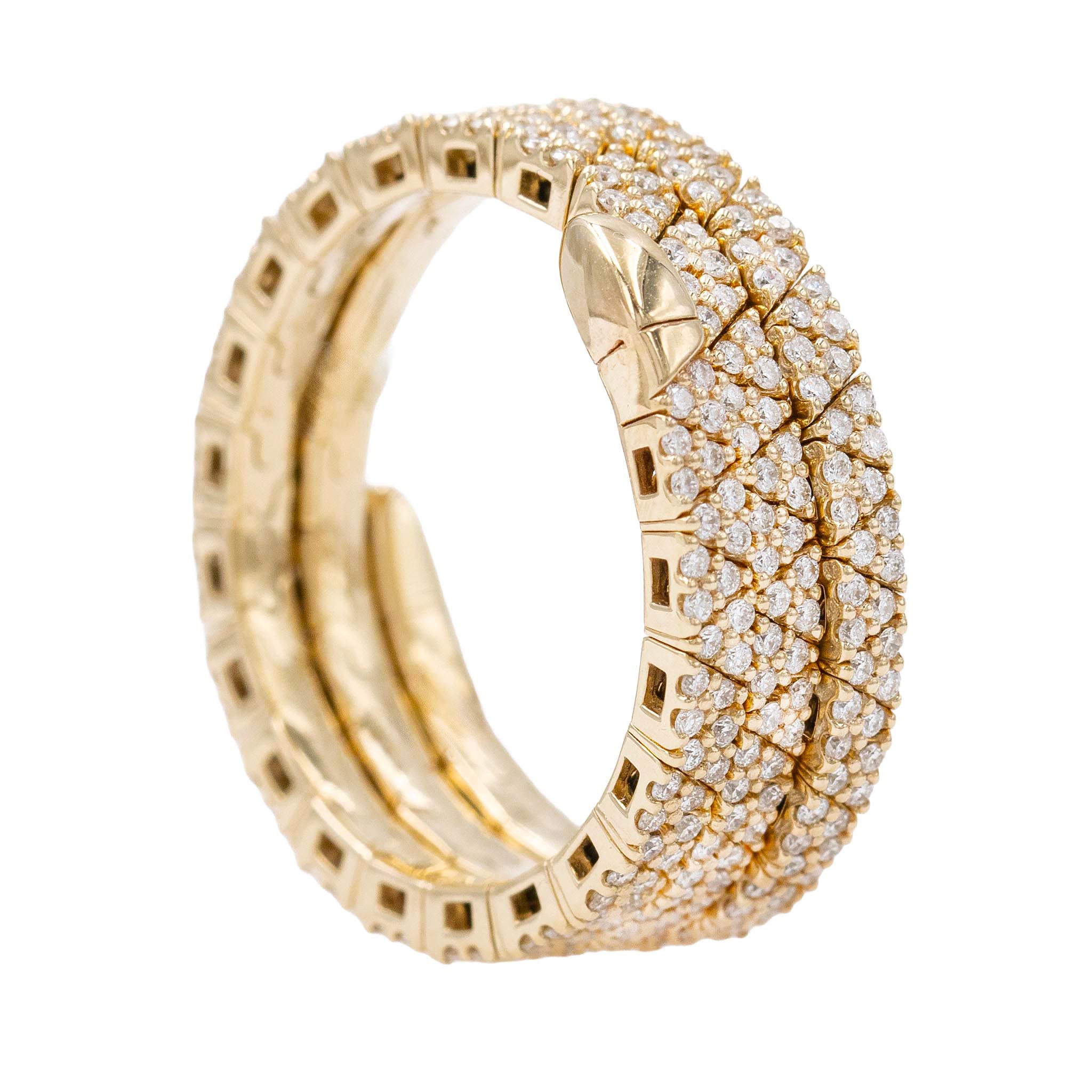 Pave Diamond Coiling Stretch Ring