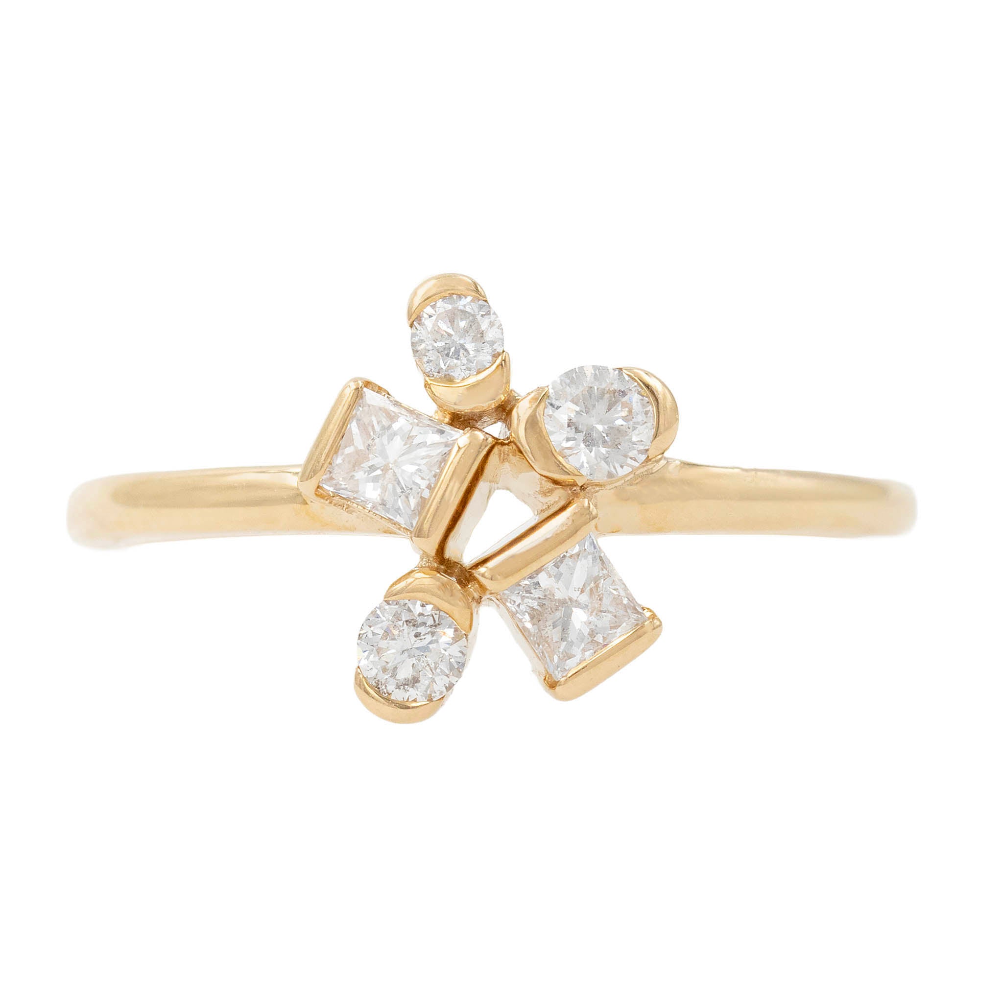 Multishape Diamond Cluster Front Ring