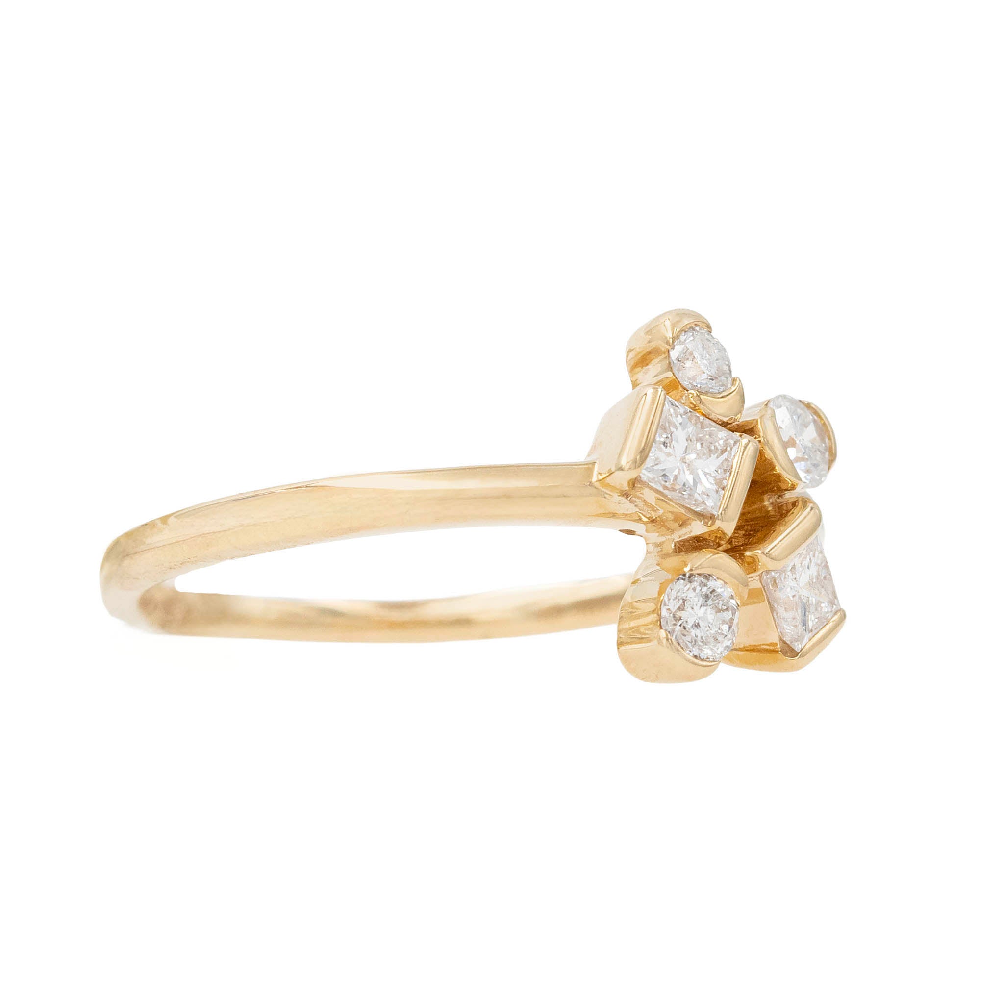 Multishape Diamond Cluster Front Ring