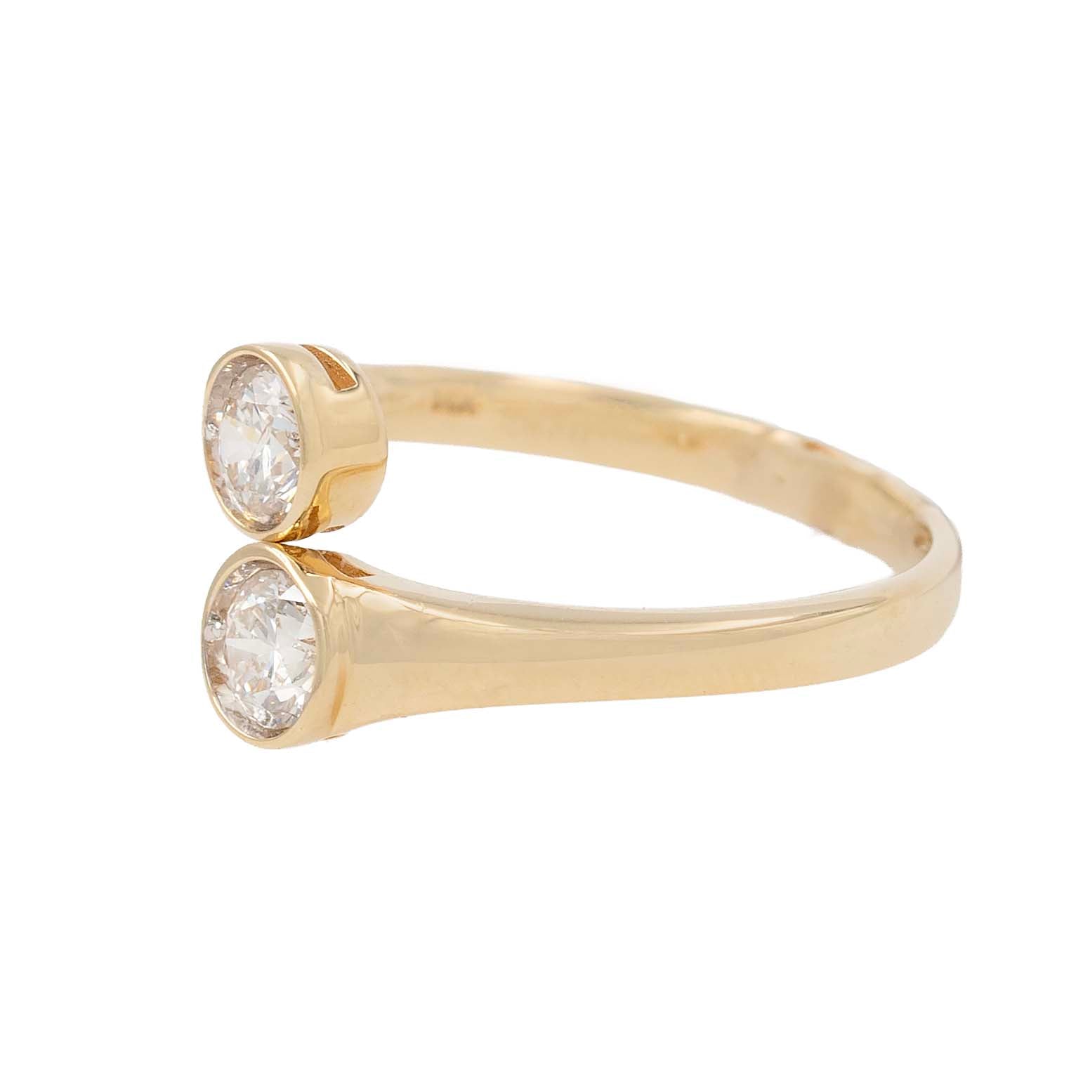 Round Diamond Edged Bypass Ring