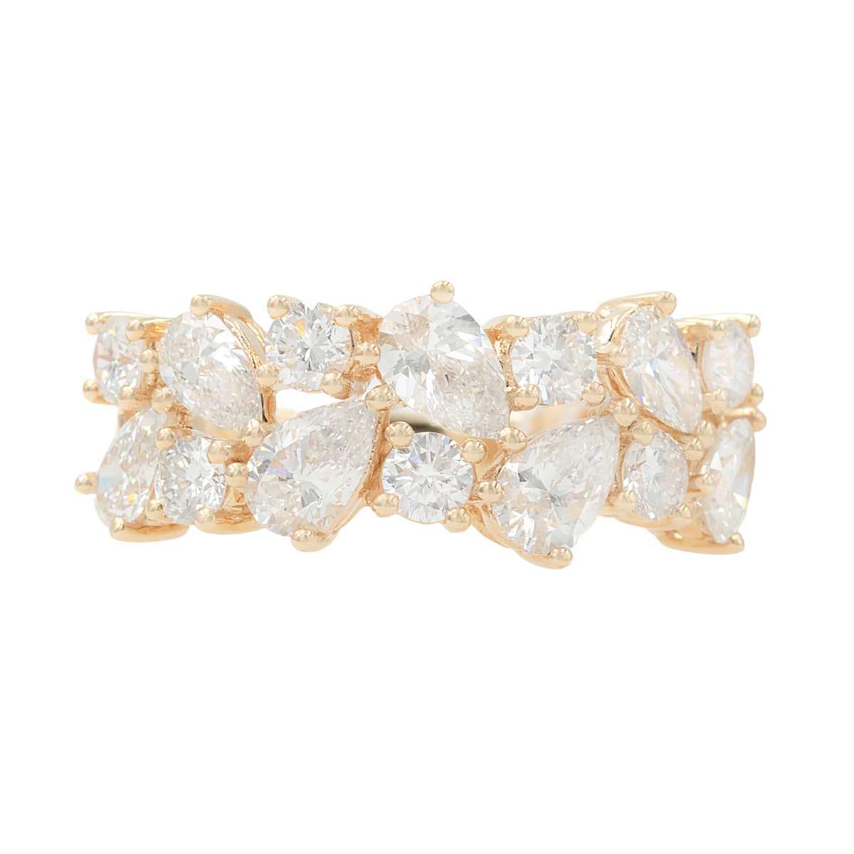 Pear And Round Lab Grown Diamond Wide Band
