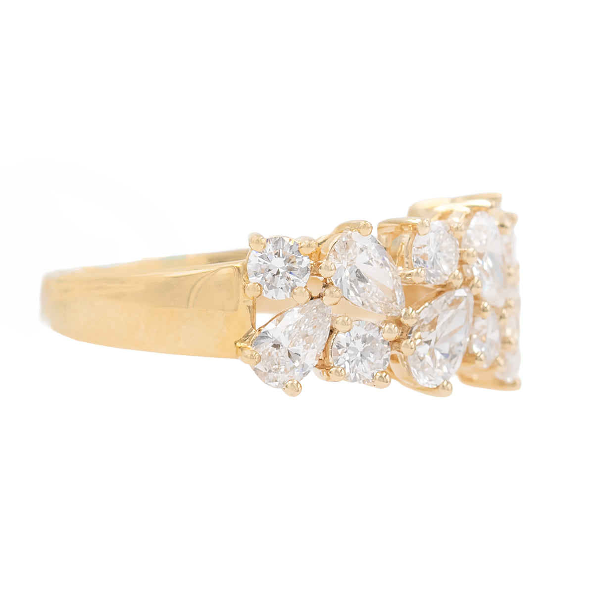 Pear And Round Lab Grown Diamond Wide Band