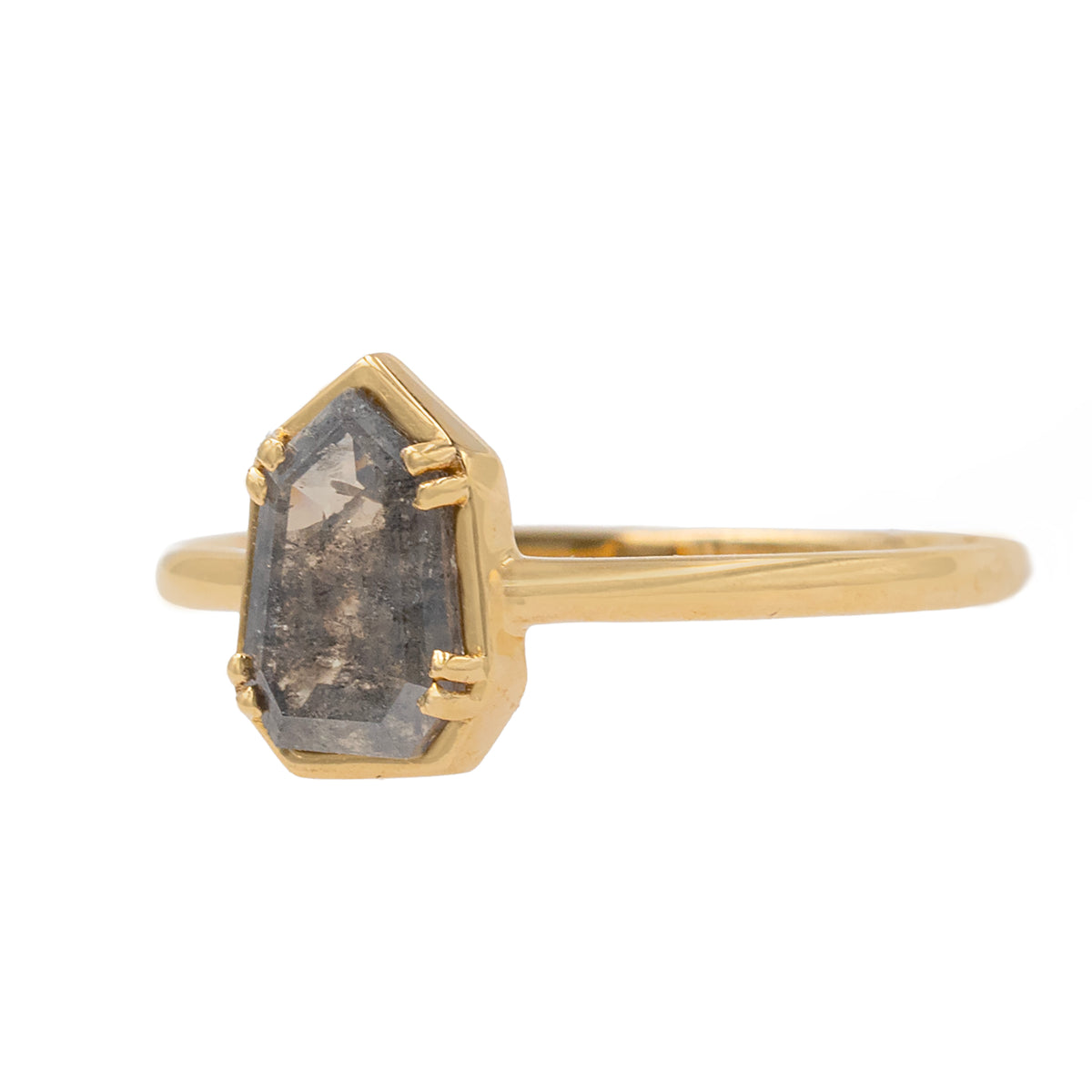 Shield Shape Raw Diamond Ring