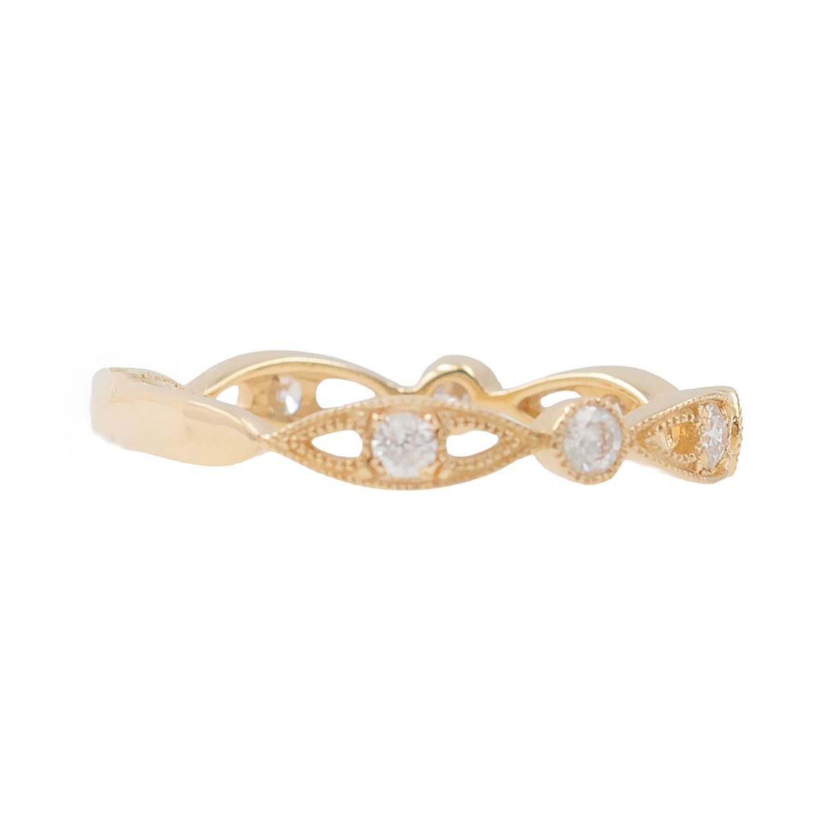 Open Marquise Outlines With Diamonds Band