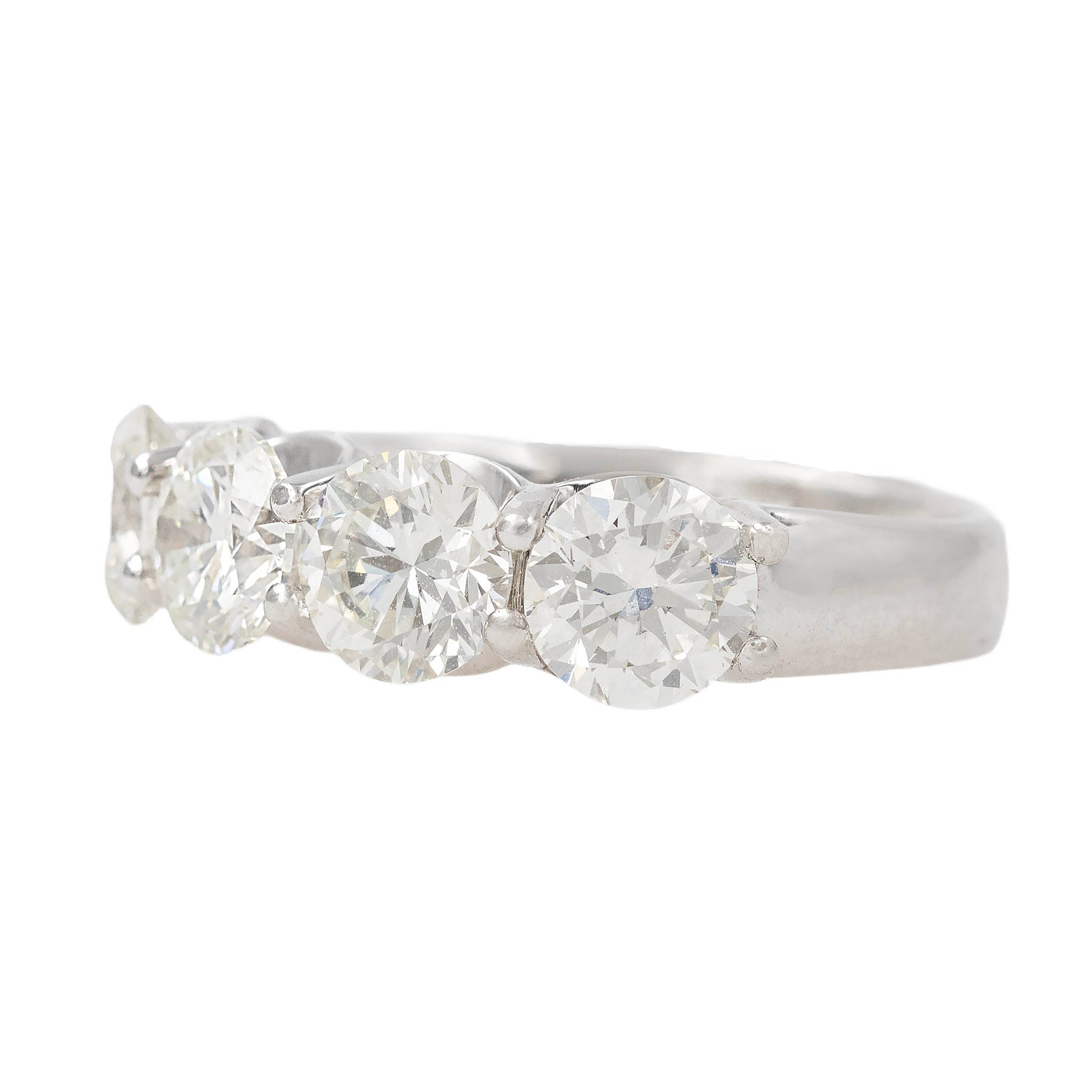 Four Stone Round Diamond Band Ring