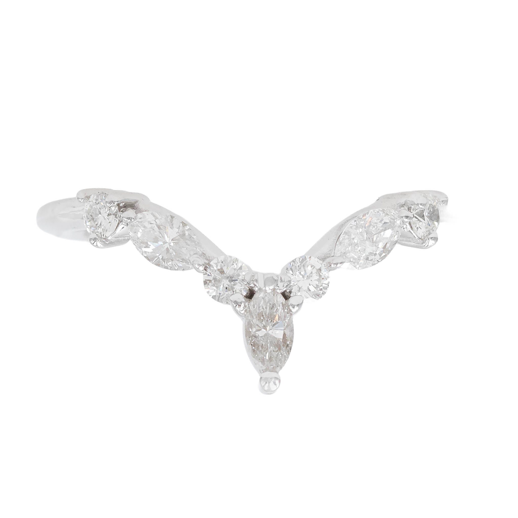 Round And Marquise Diamond V Band