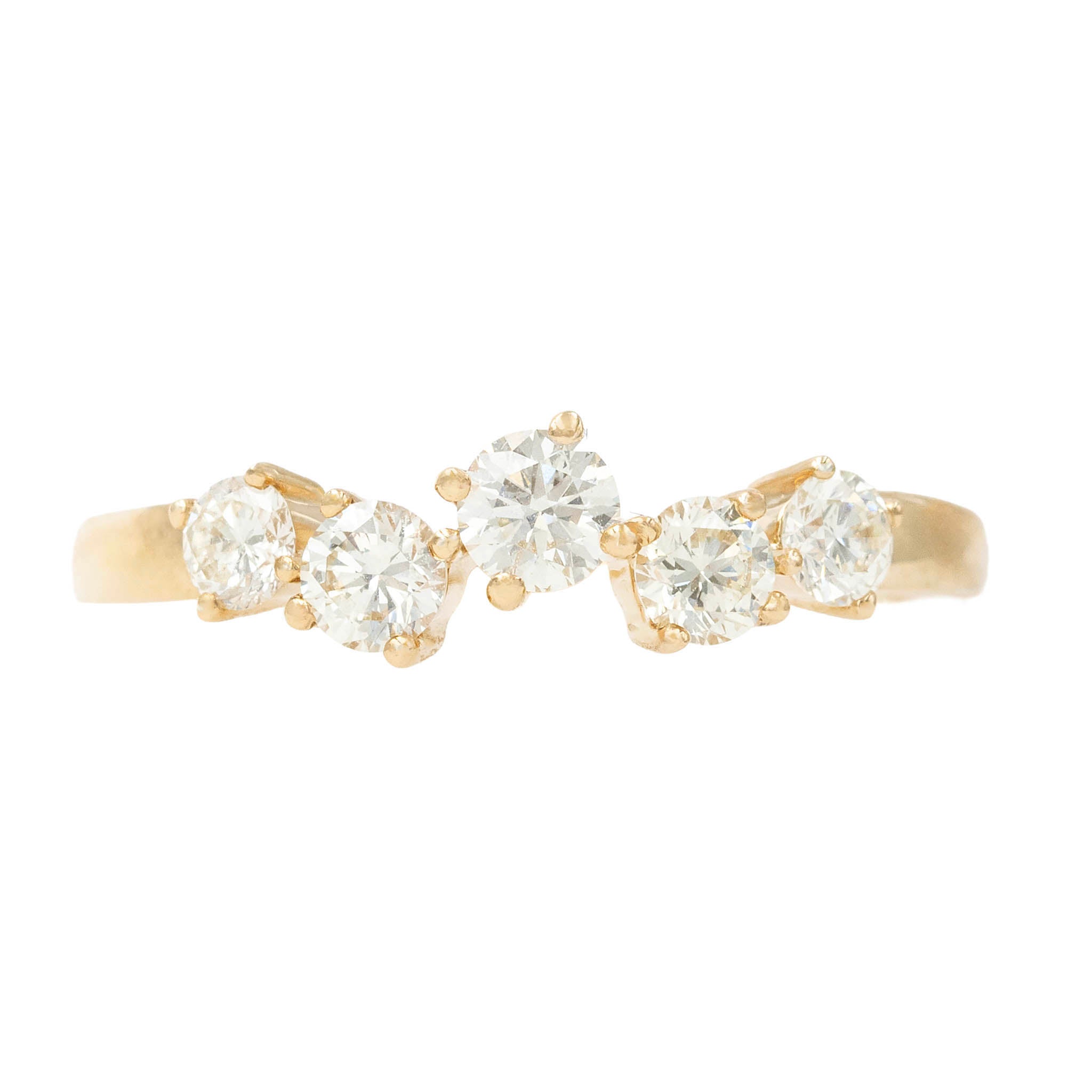 Scattered Diamond Front Band In Yellow Gold