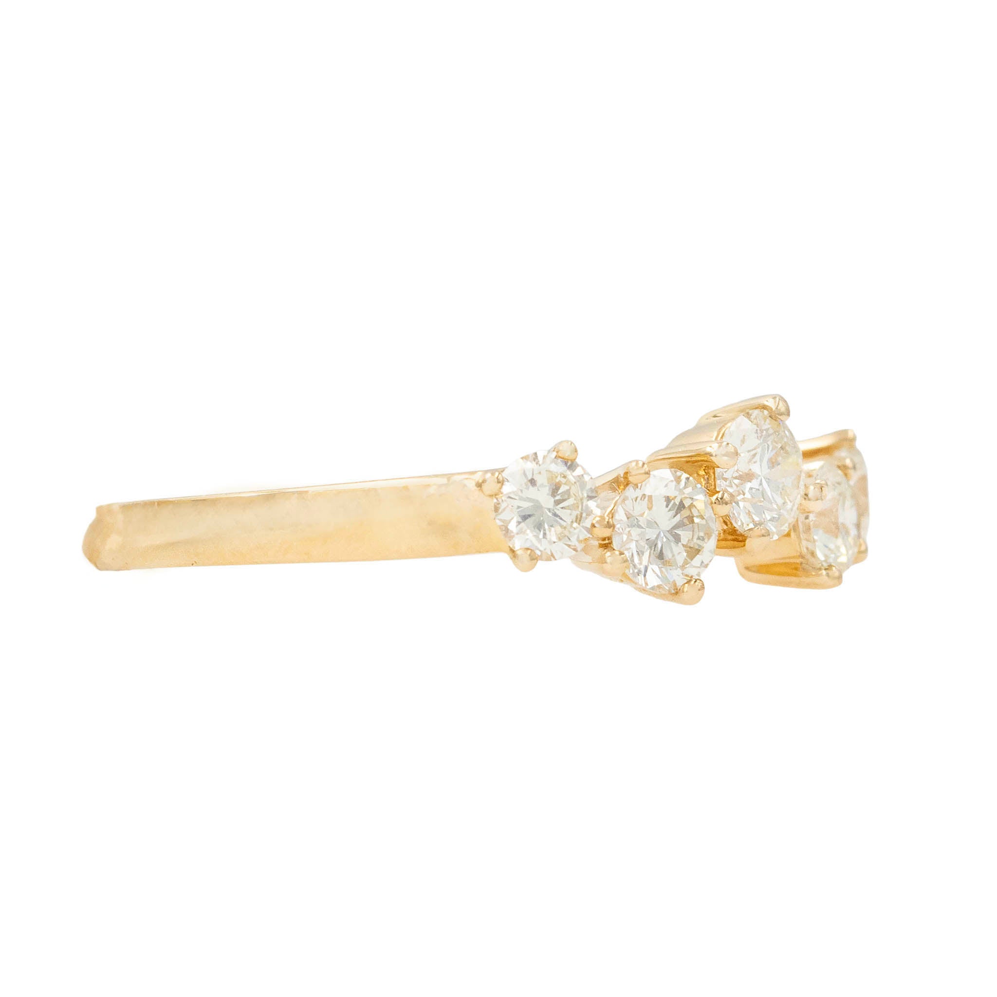 Scattered Diamond Front Band In Yellow Gold