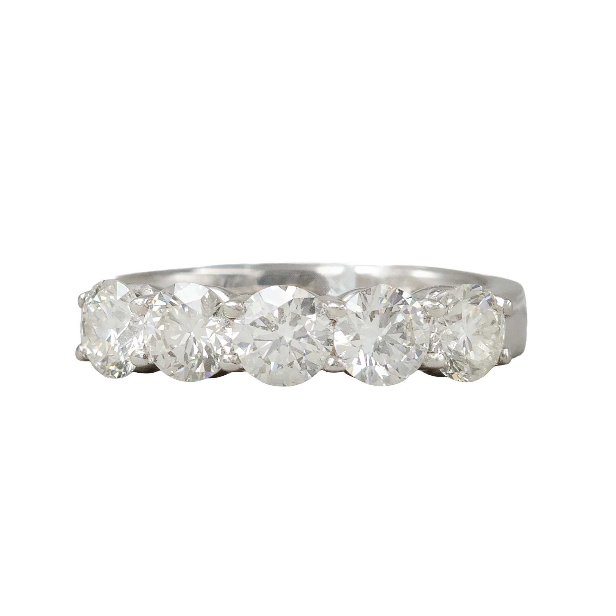 Round Diamond Five Stone Band Ring