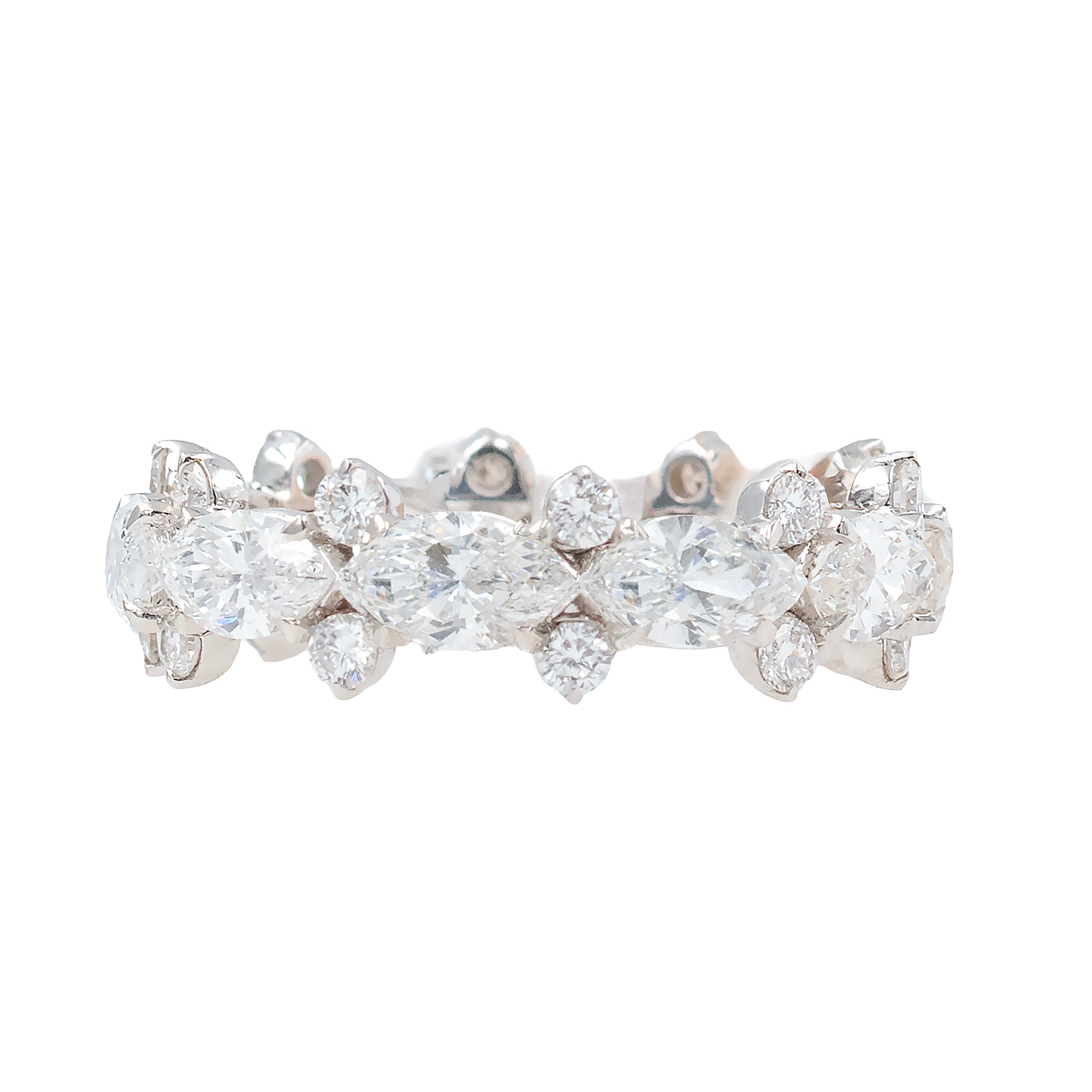 Marquise And Round Lab Grown Diamond Eternity Band