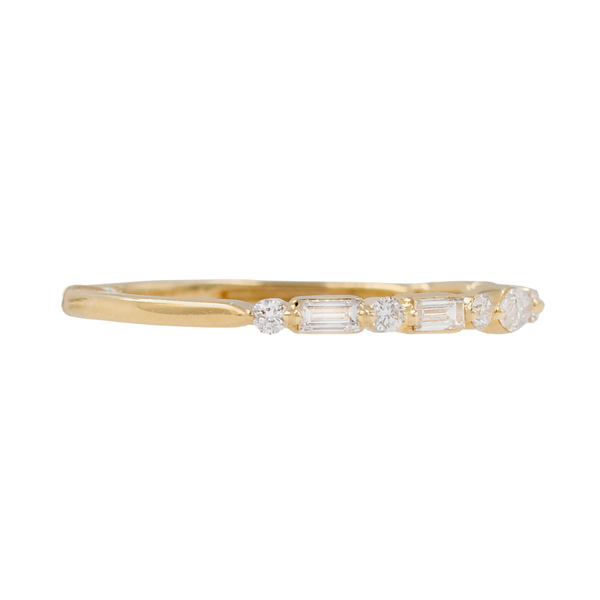 Mixed Shape Diamond Slim Band