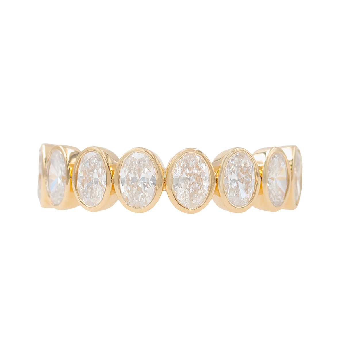 Bezel Set Oval Lab Grown Diamond Band