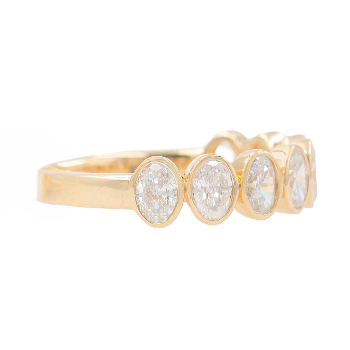 Bezel Set Oval Lab Grown Diamond Band