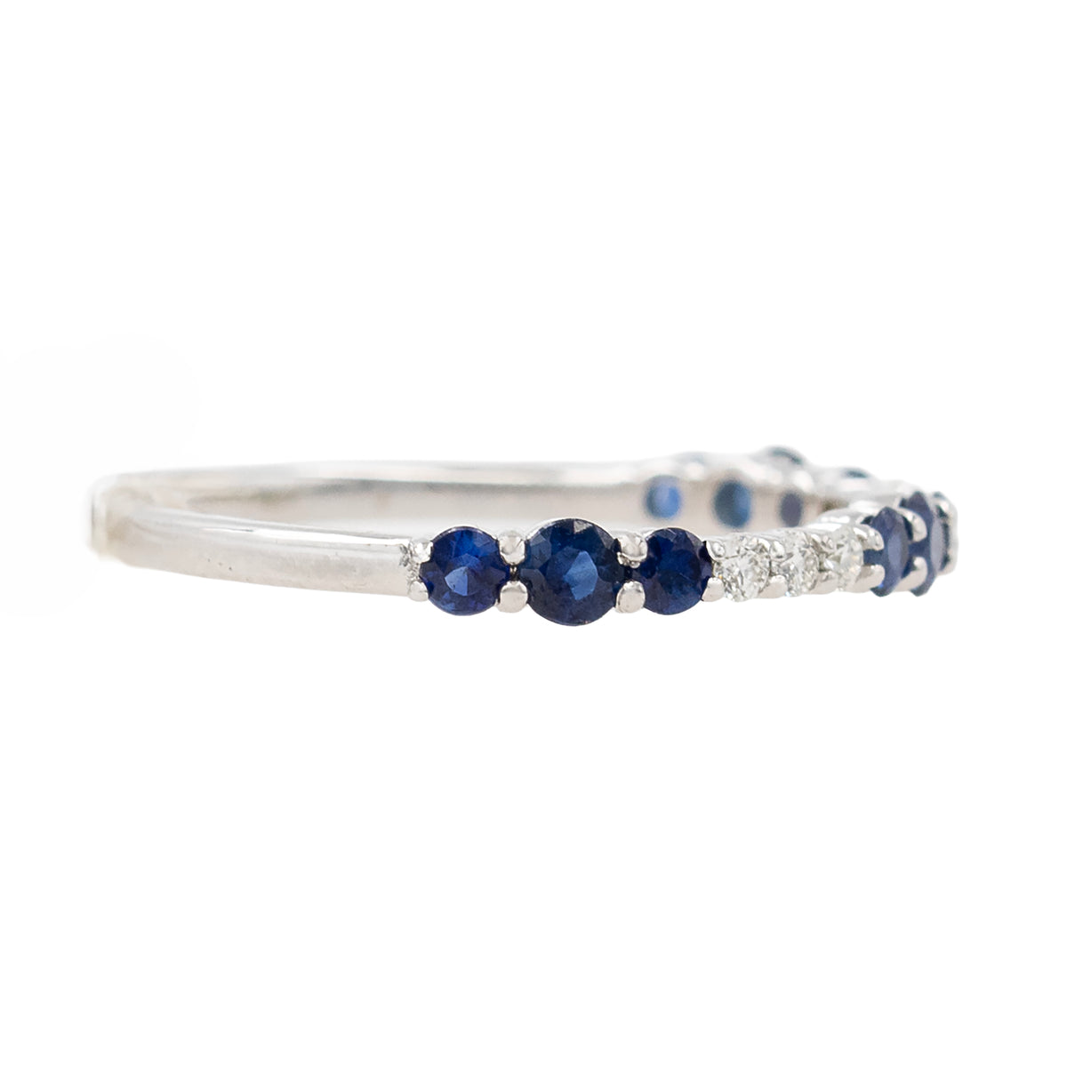 Round Sapphire Clusters And Diamond Band