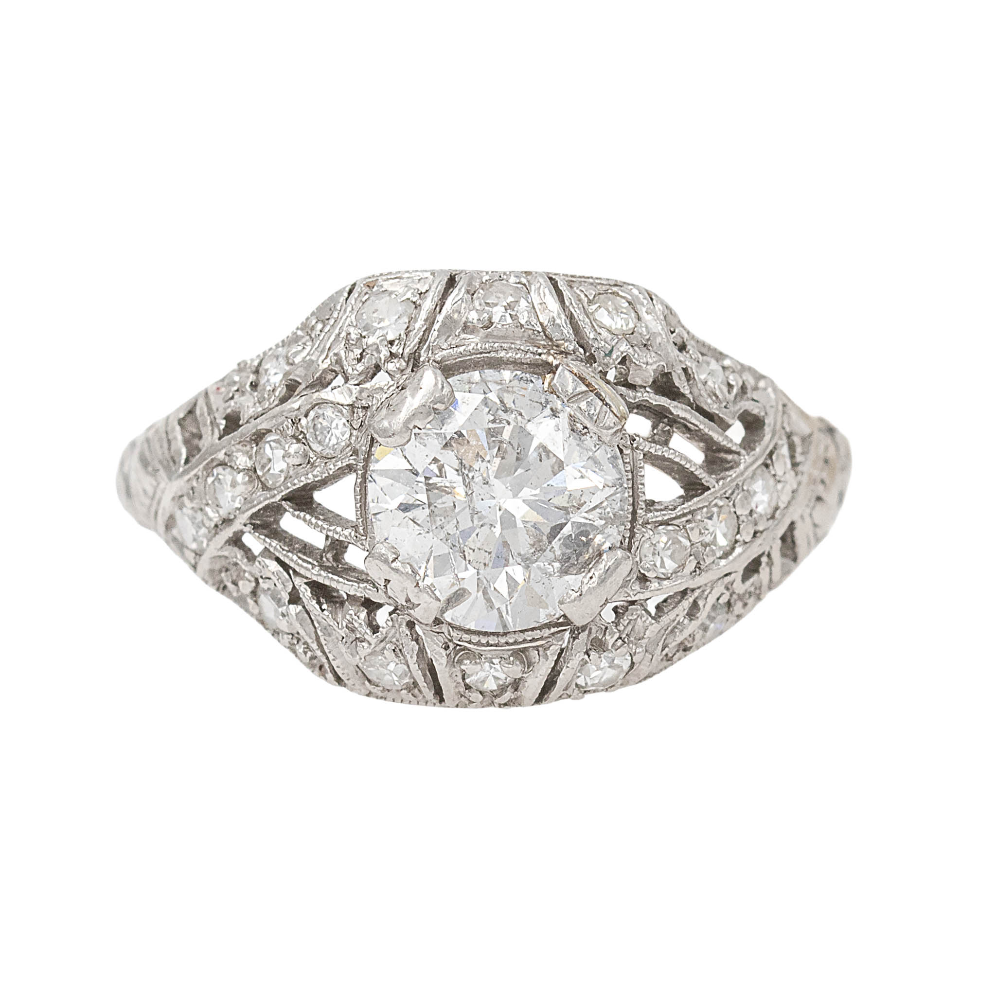 Round Diamond Domed Estate Ring
