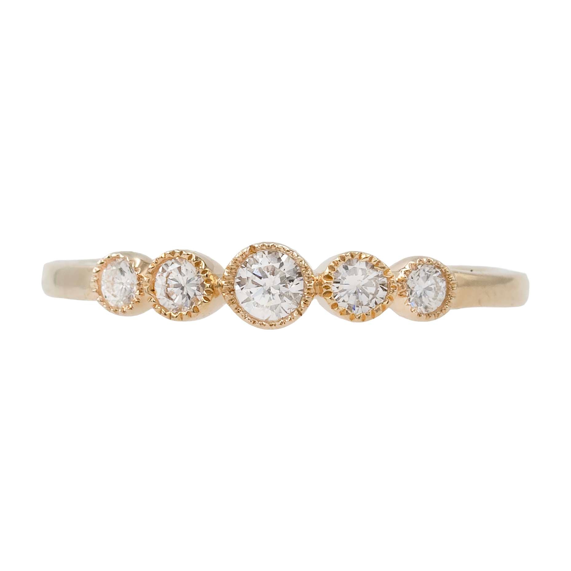 Milgrain Bezel Set Graduating Diamond Band