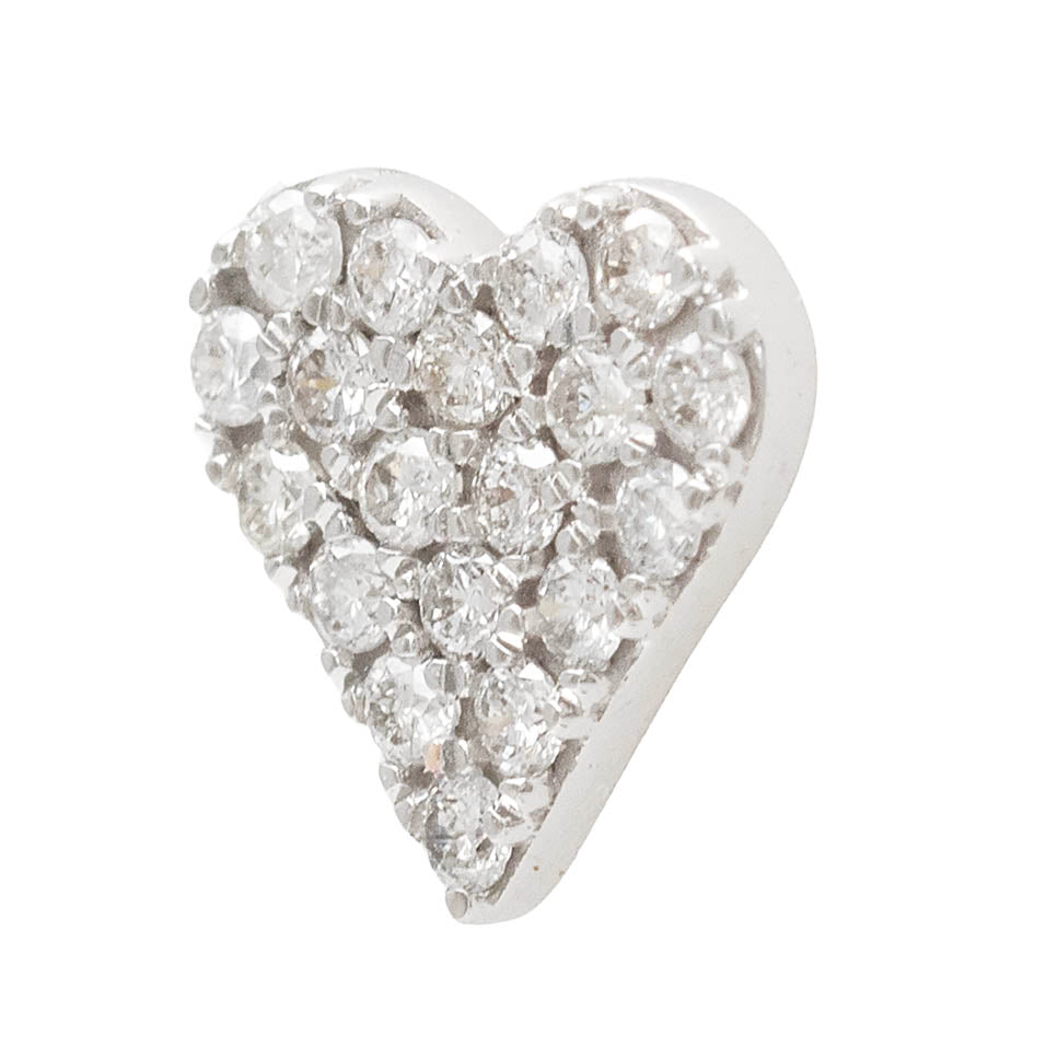 Pave Diamond Heart Stud Earrings