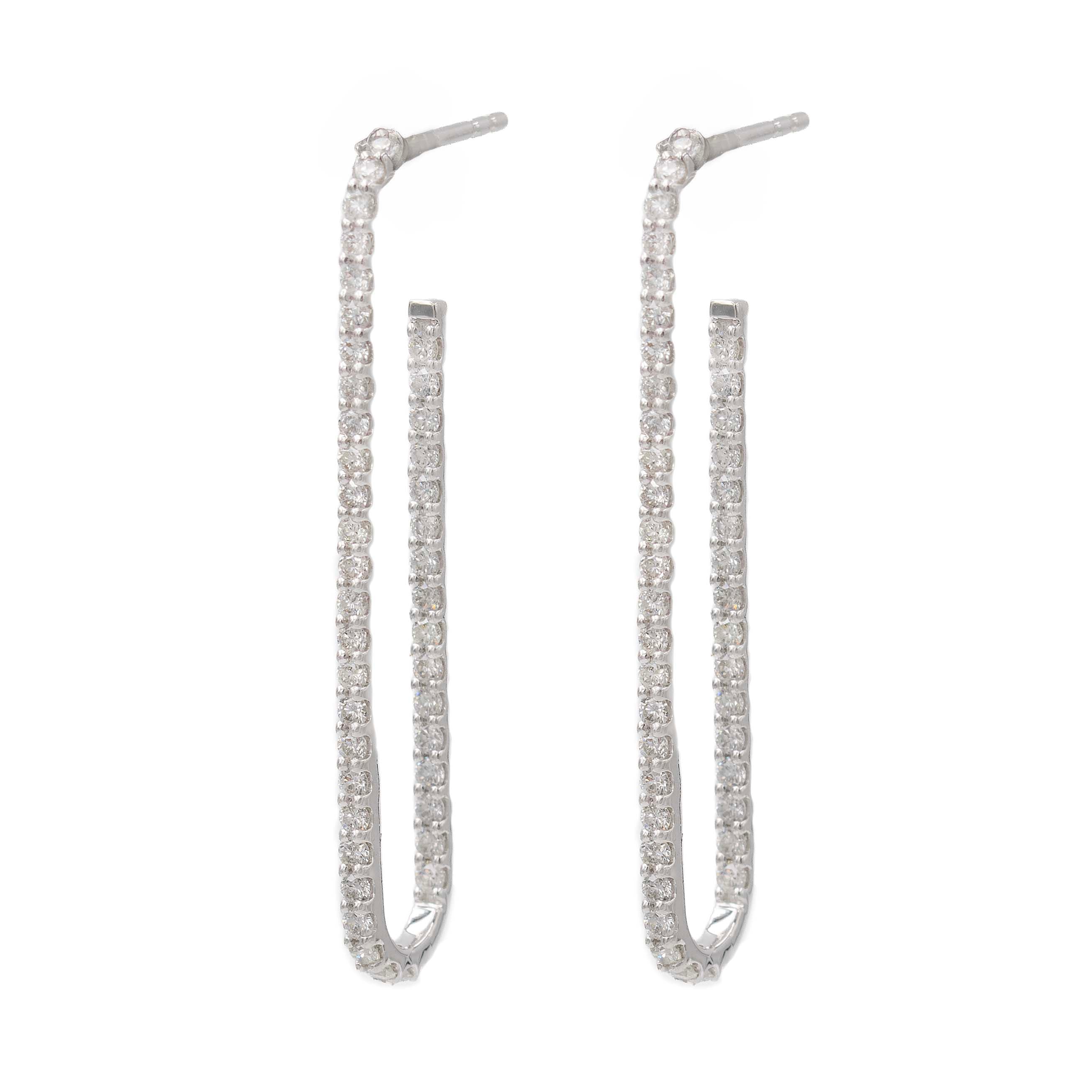 Diamond Paperclip Drop Earring