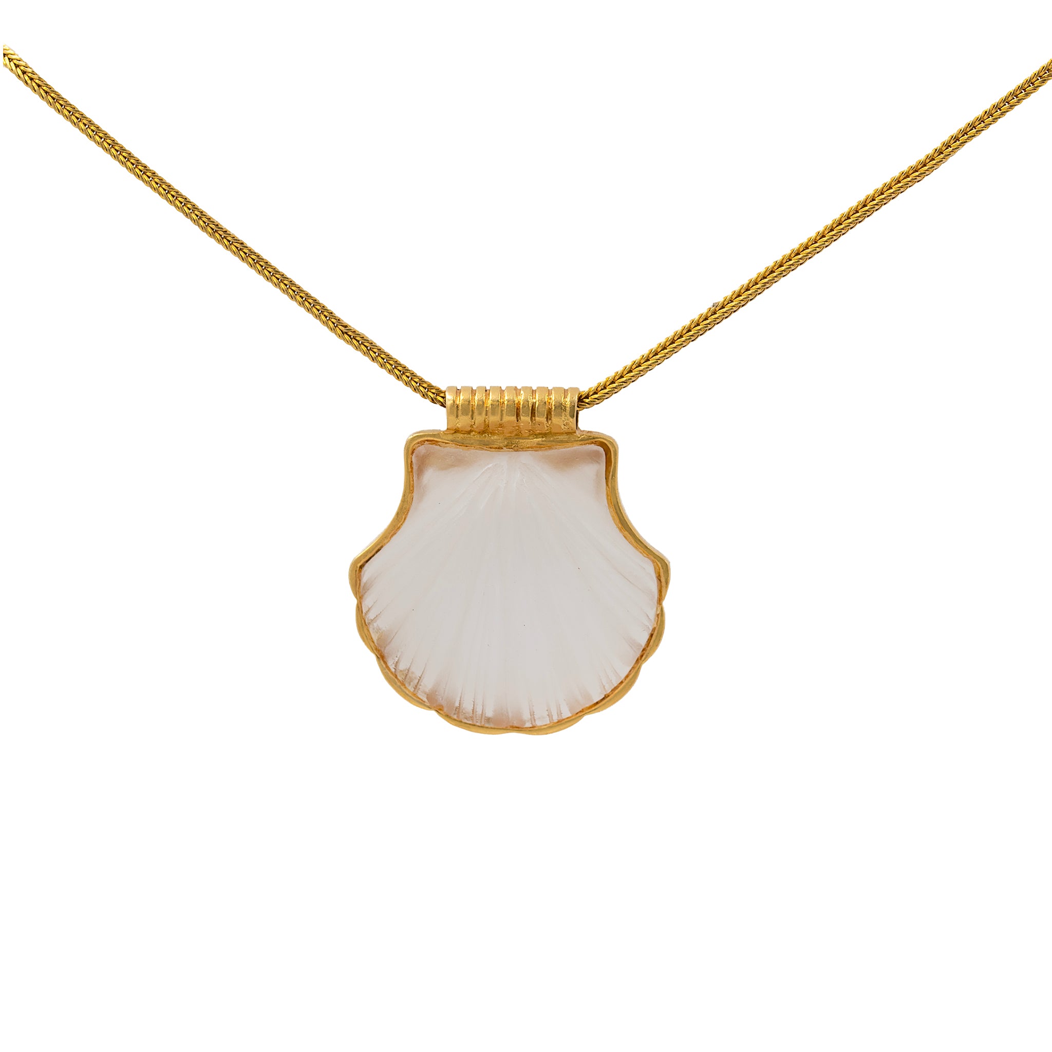Rock Crystal Vintage Shell Pendant