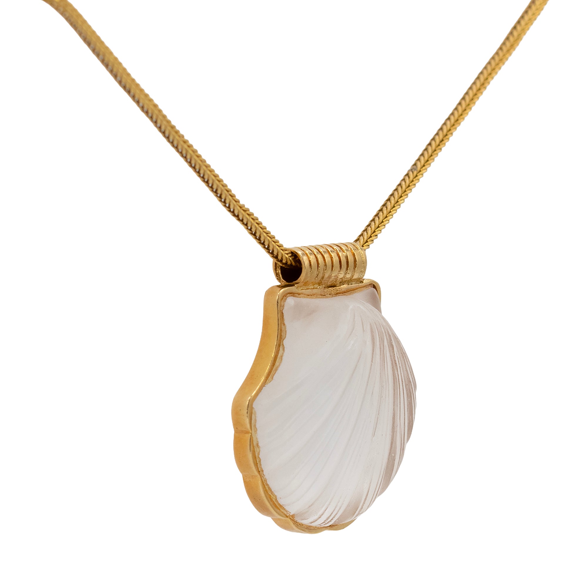 Rock Crystal Vintage Shell Pendant