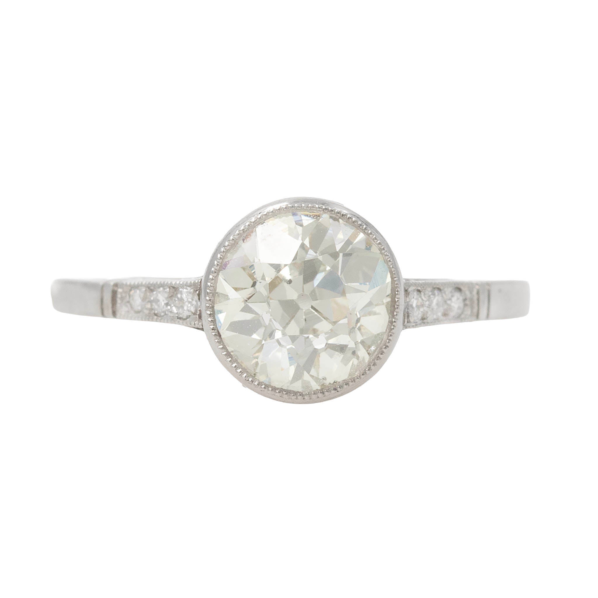 Handmade Platinum Estate Diamond Engagement Ring