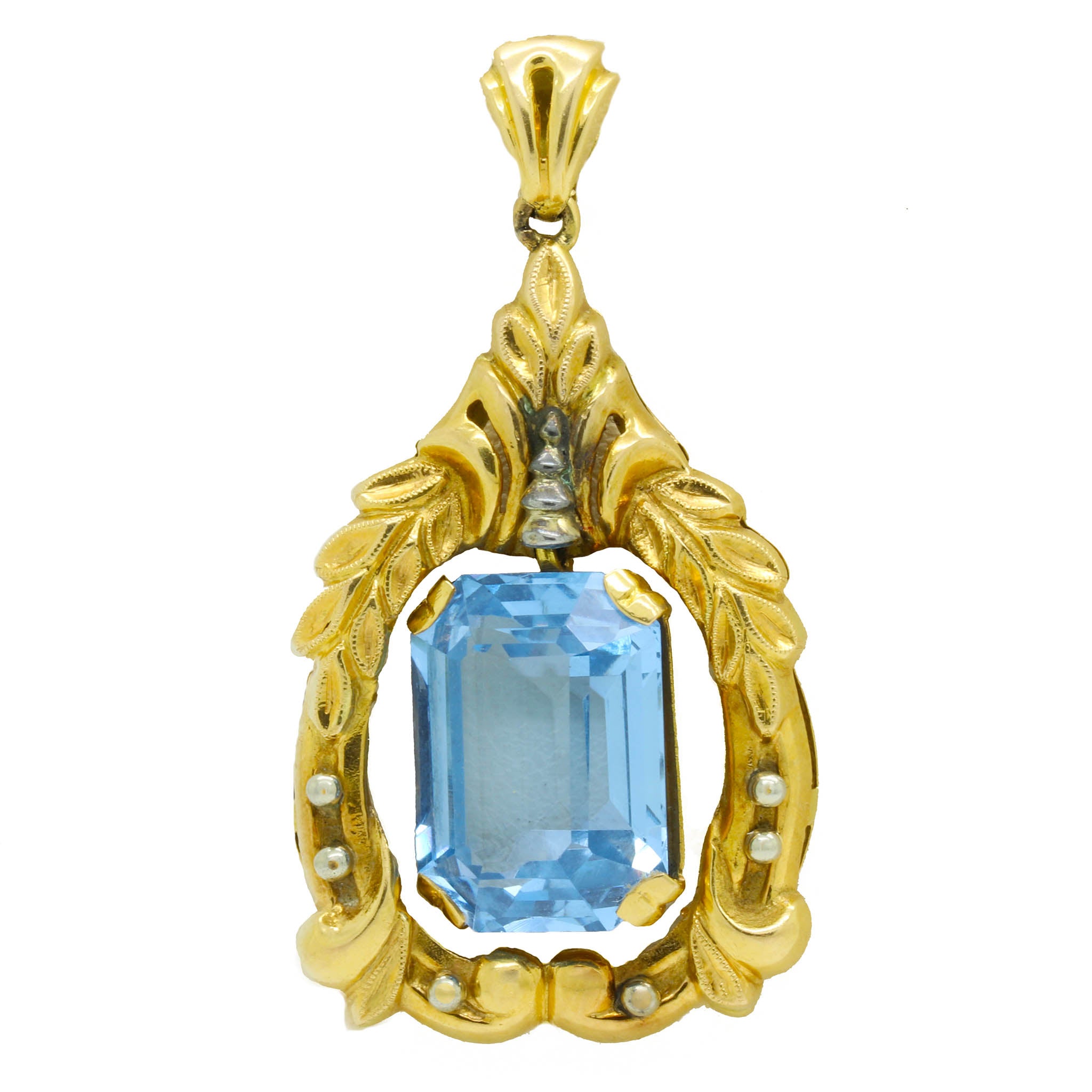 Blue Stone Framed Pendant