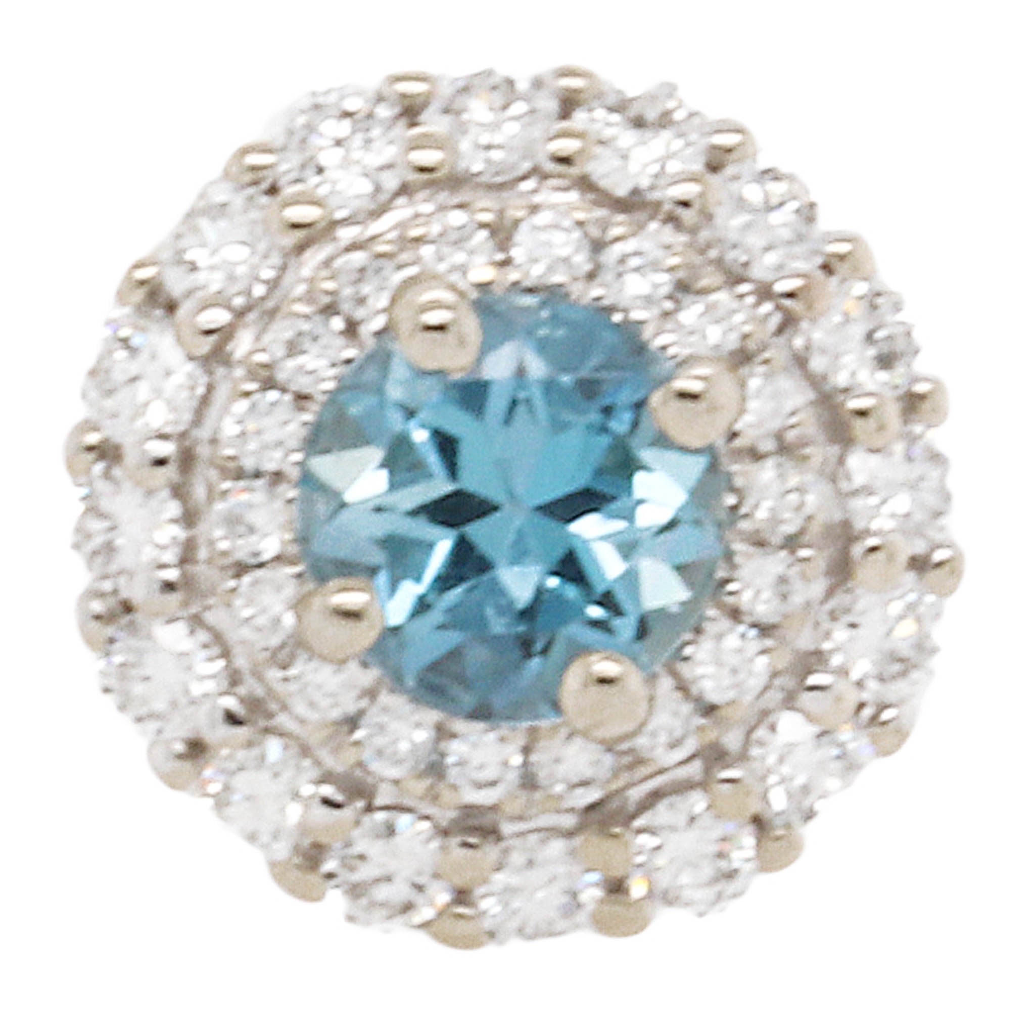 Aqua Diamond Halo Earrings