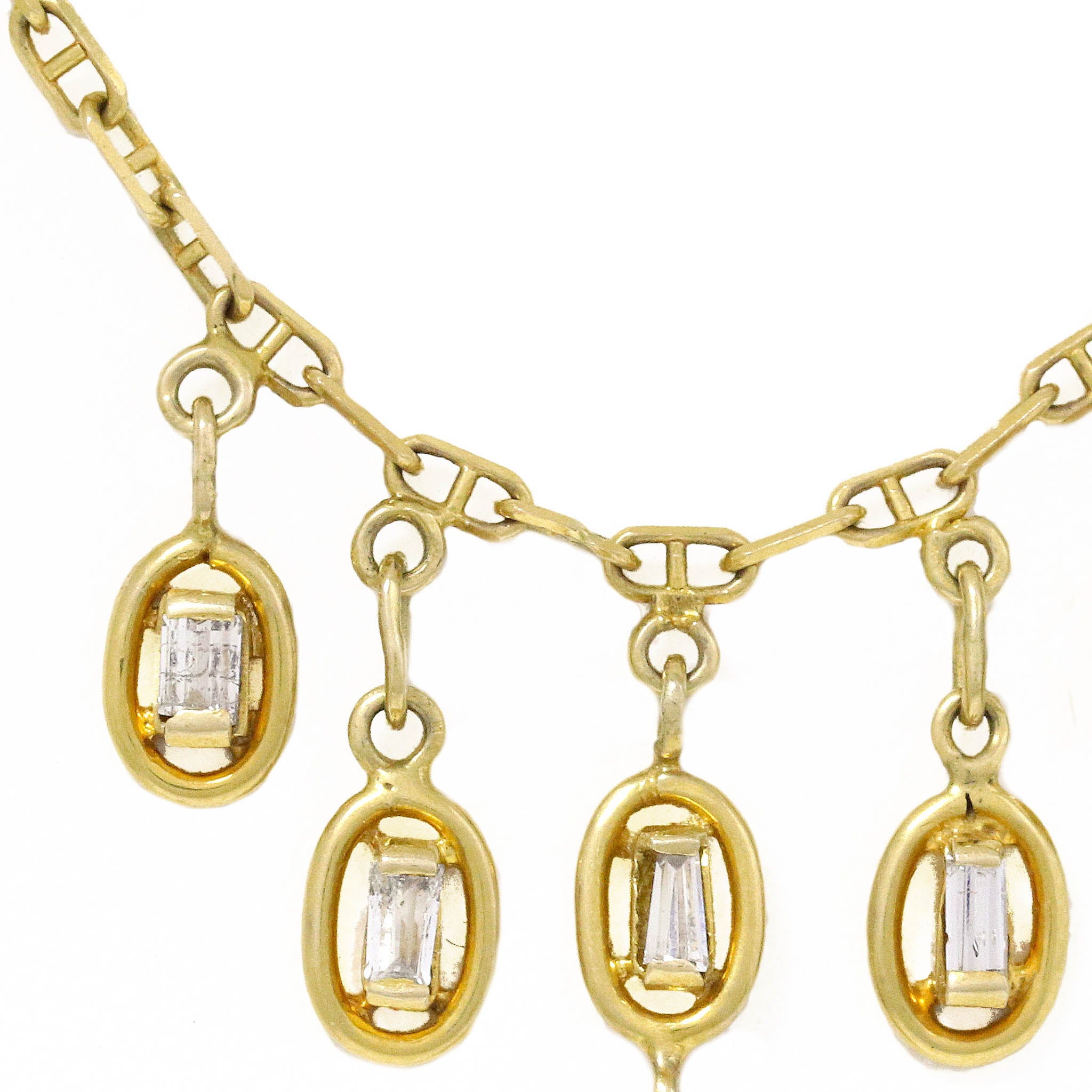 Baguette Diamond Drop Necklace