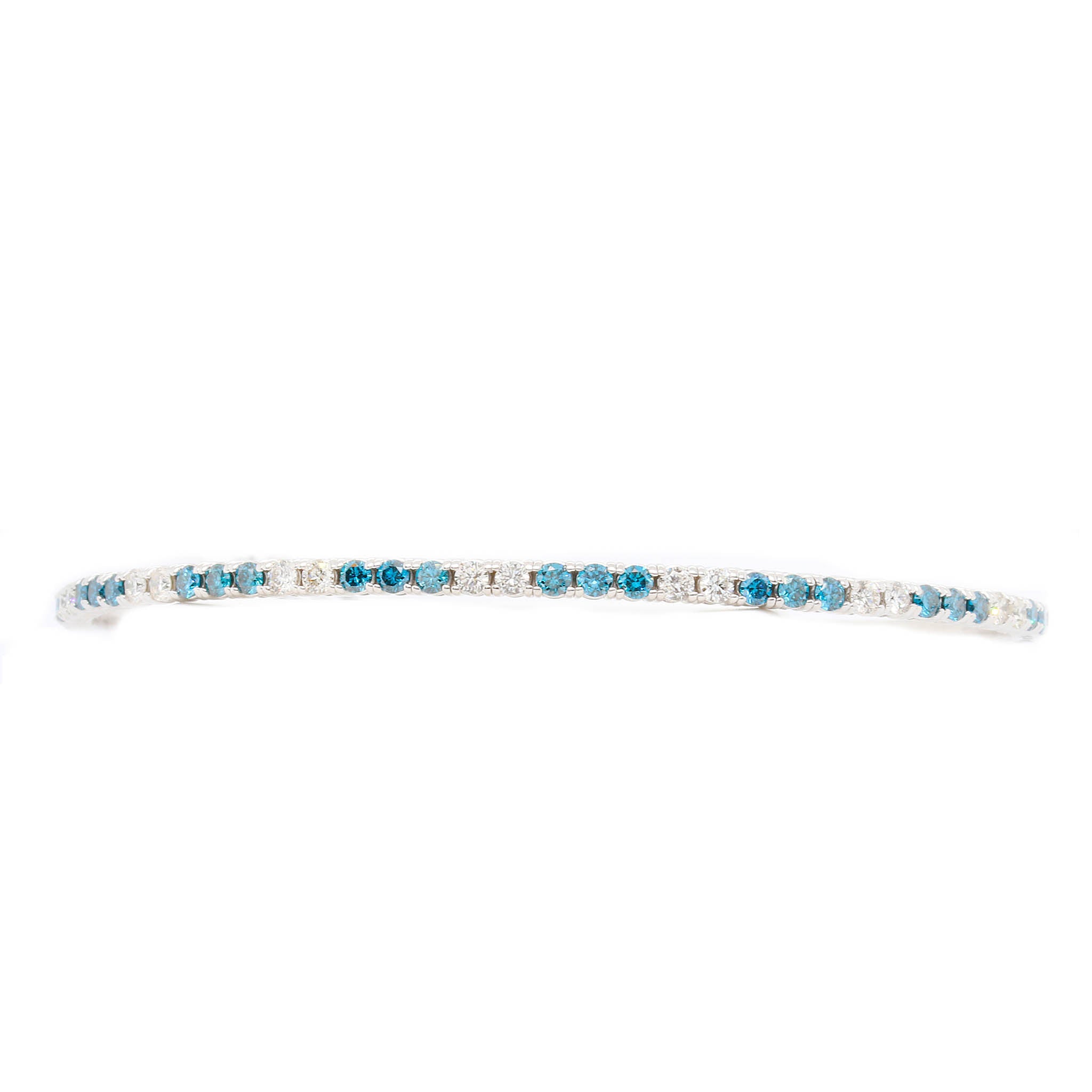 Flexible Blue and White Diamond Bracelet