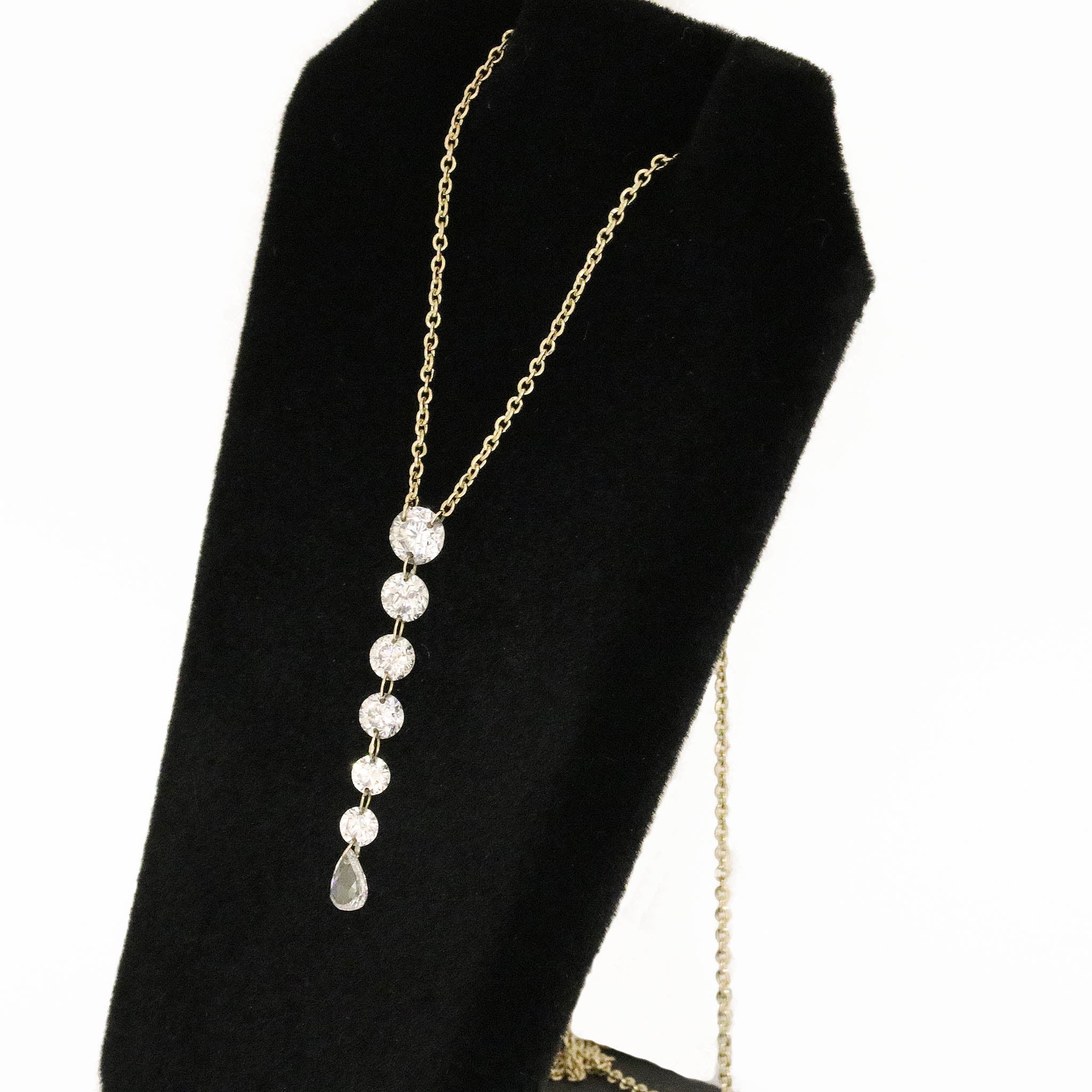 Drilled Diamond Drop Necklace