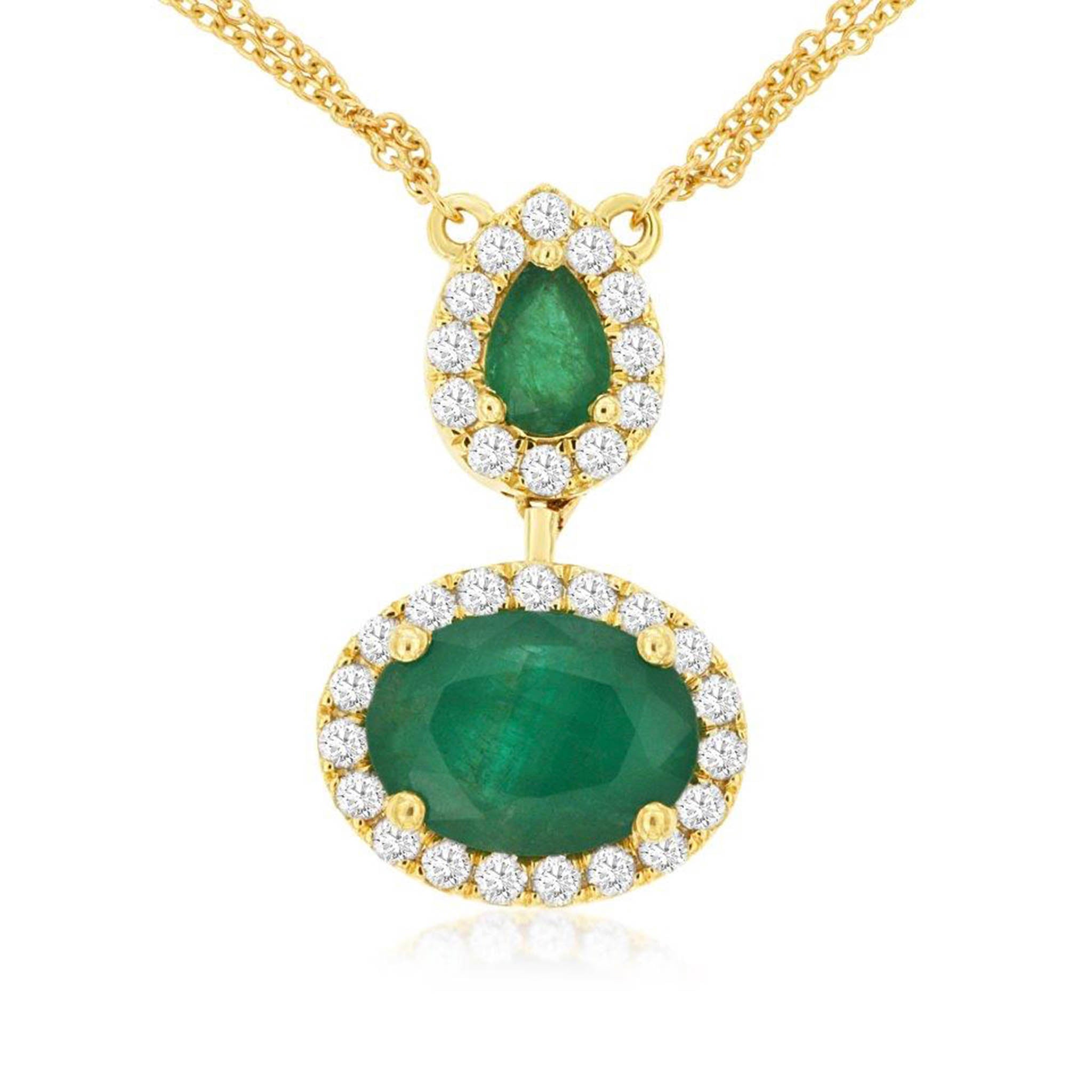 Emerald and Diamond Drop Pendant