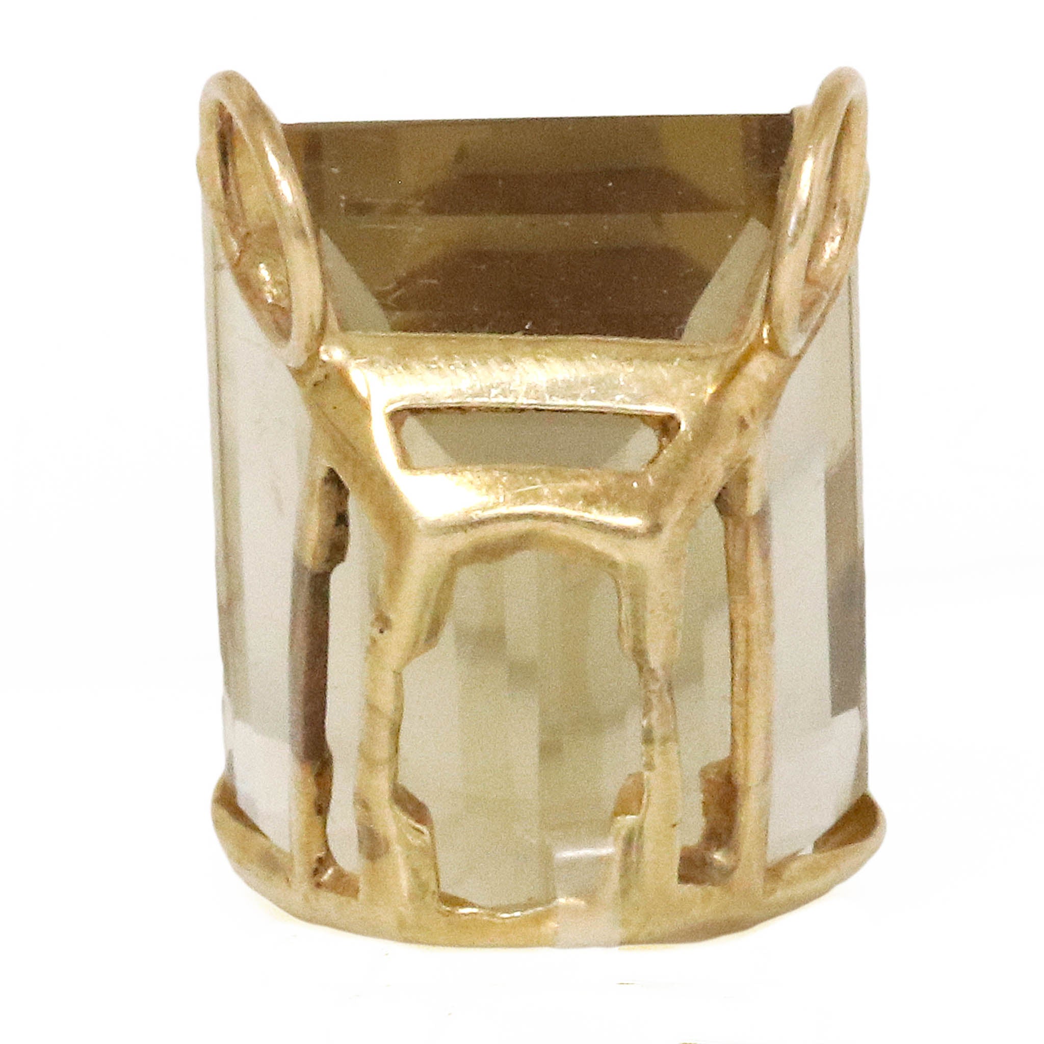 Large Emerald Cut Citrine Pendant