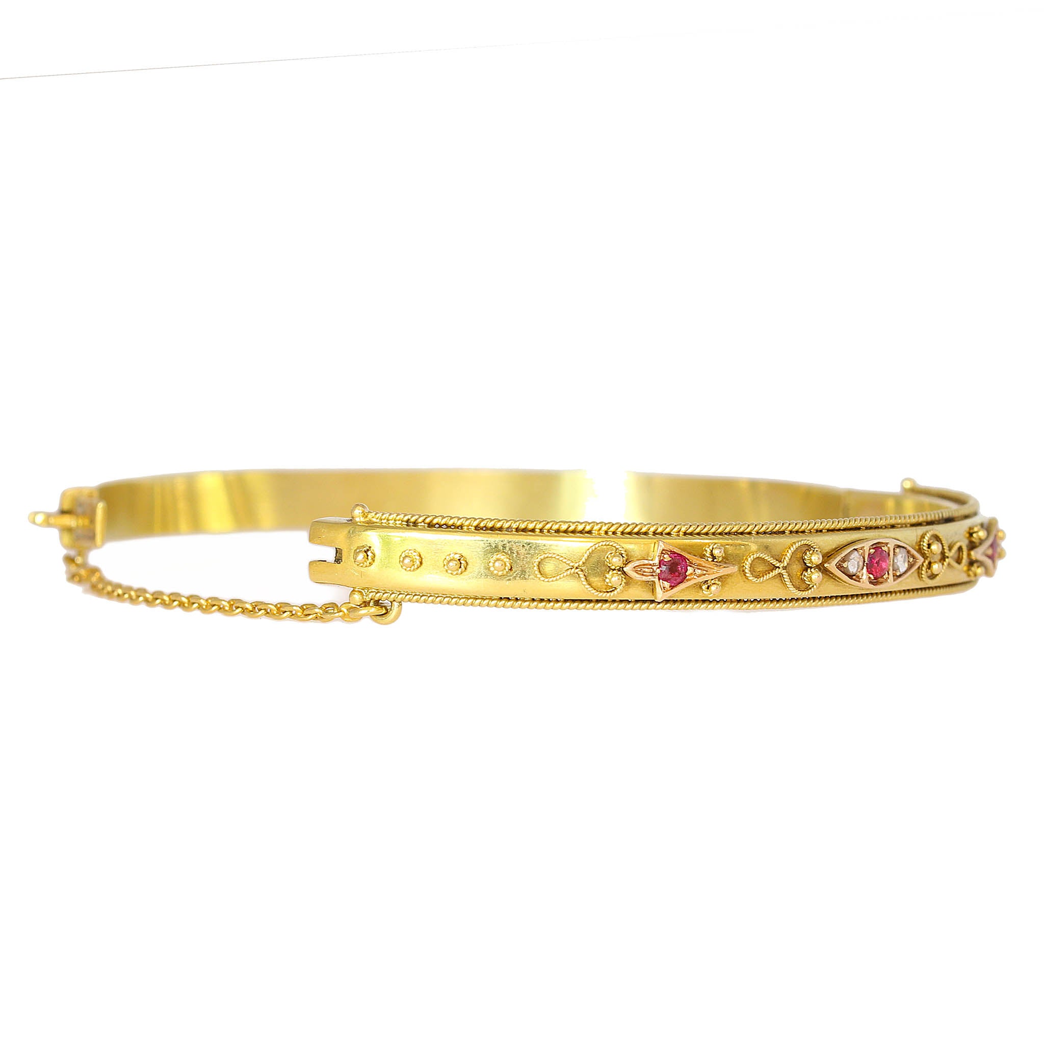 Estate Ruby & Diamond Bangle Bracelet