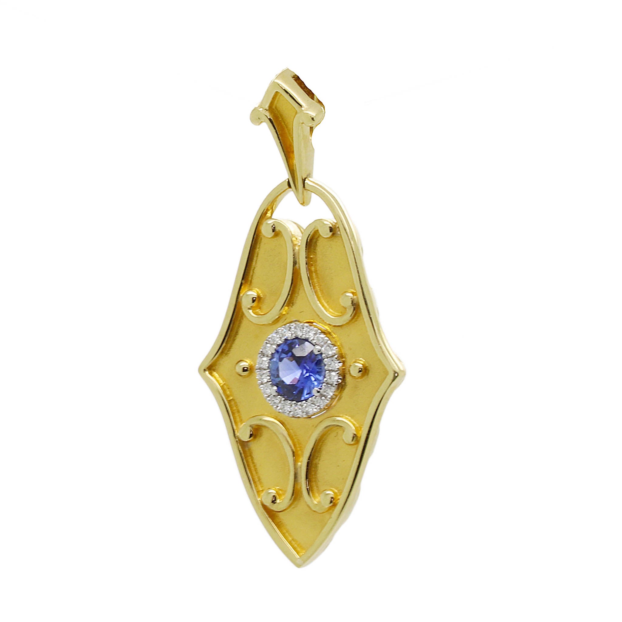 Etruscan Style Sapphire & Diamond Earrings
