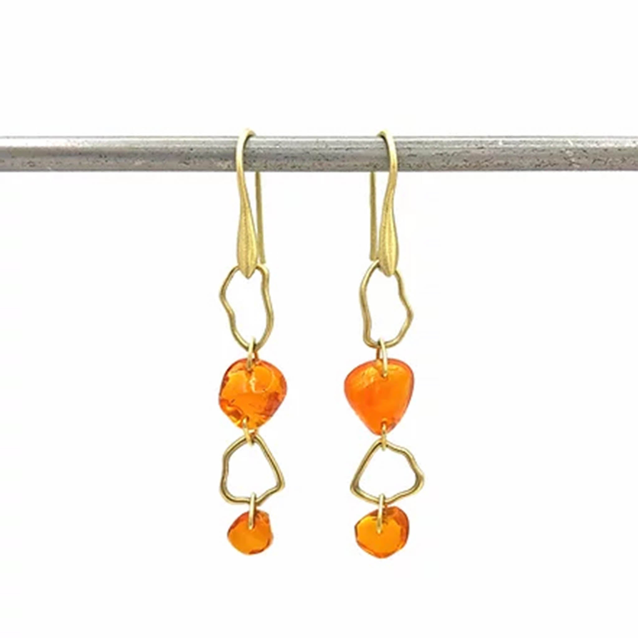 Fire Opal Link Earrings