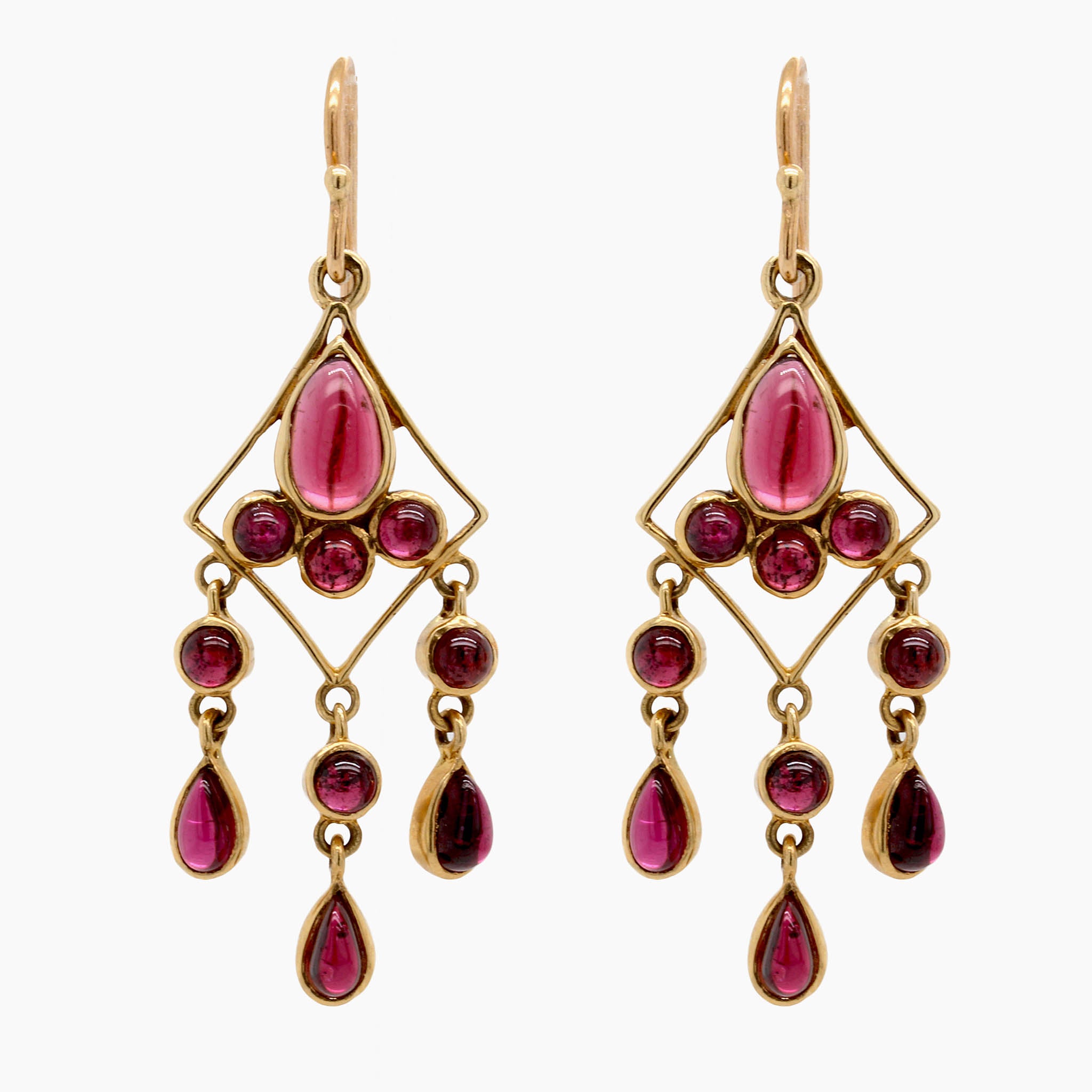 garnet drop earring