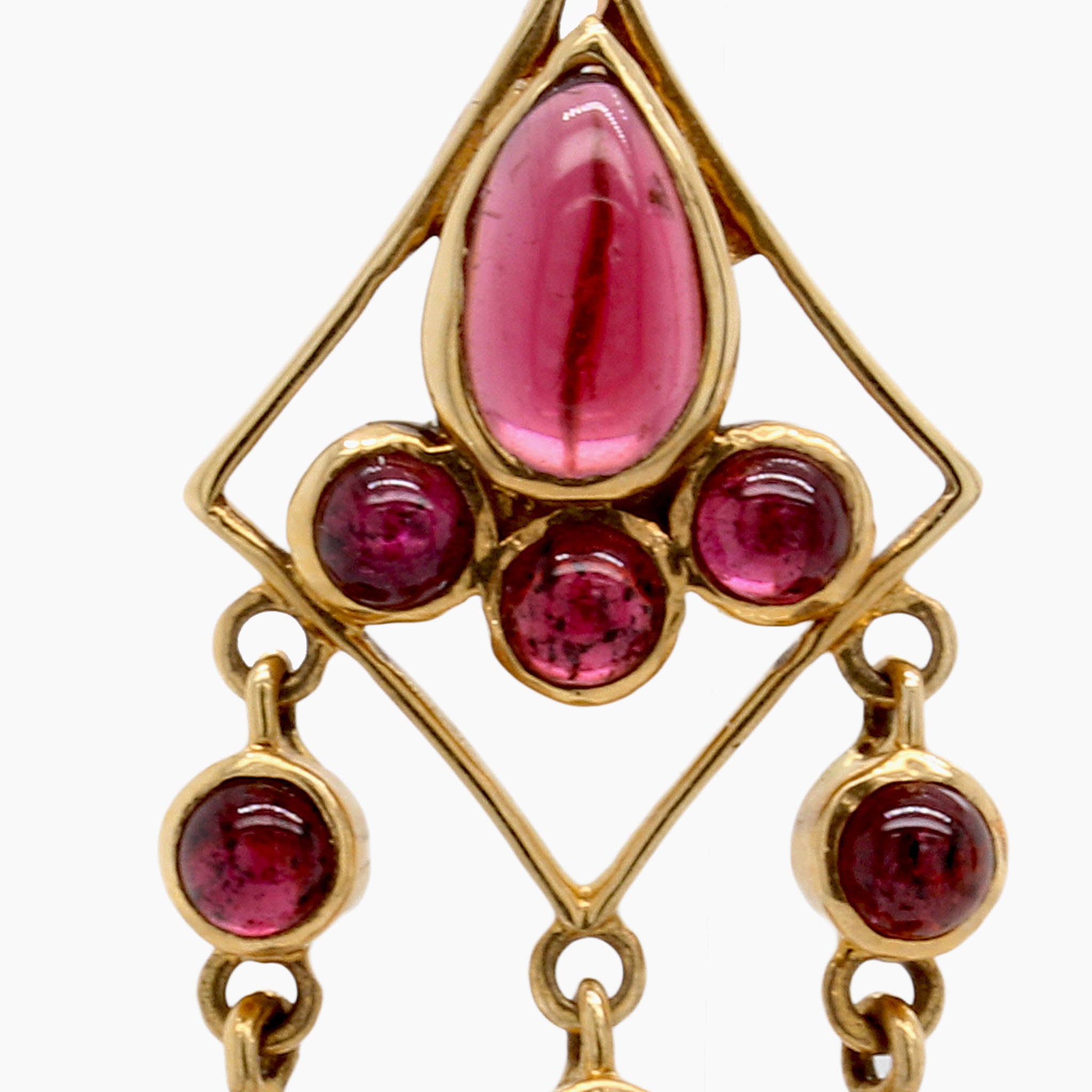 garnet drop earring