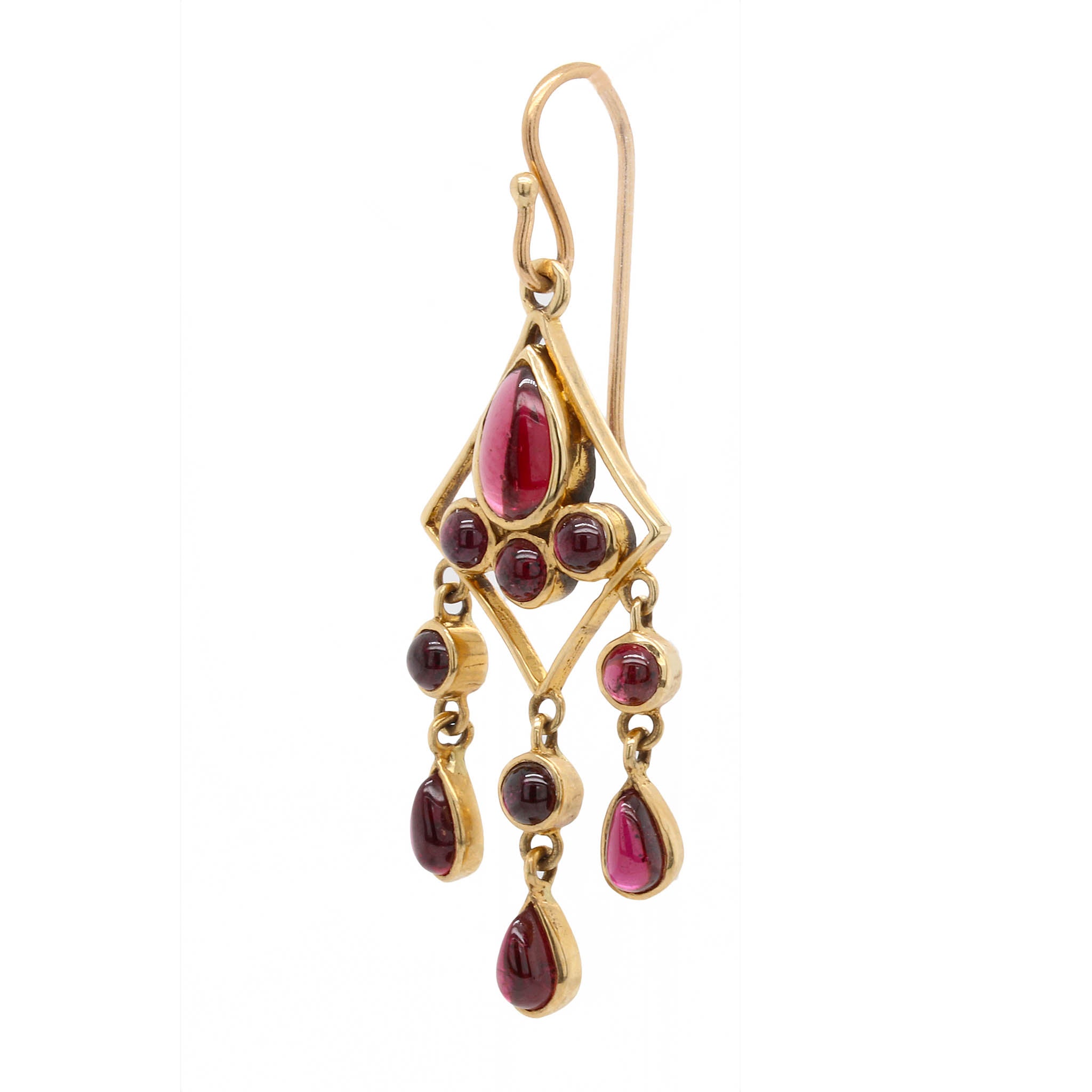garnet drop earring