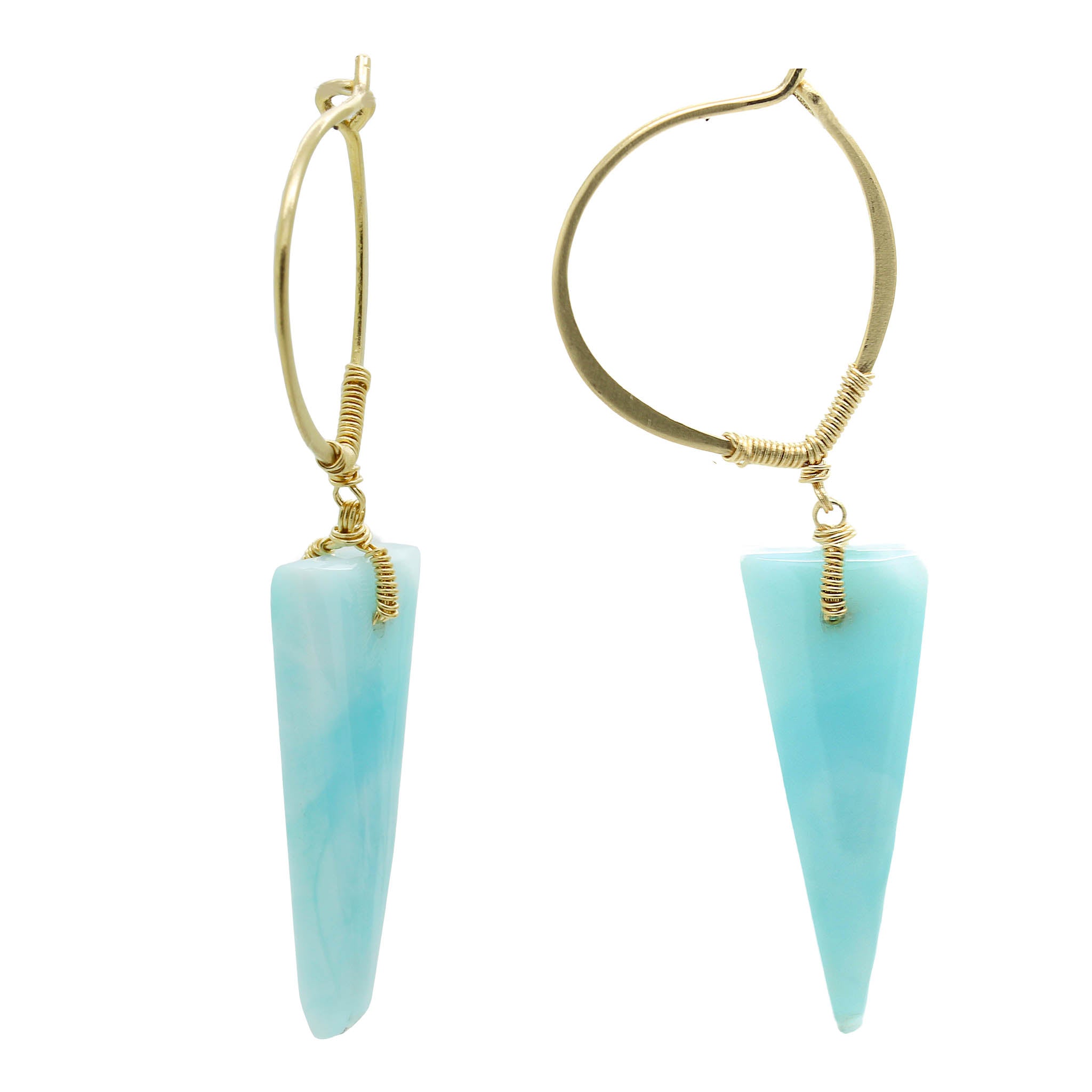 Trillion Larimar Earrings