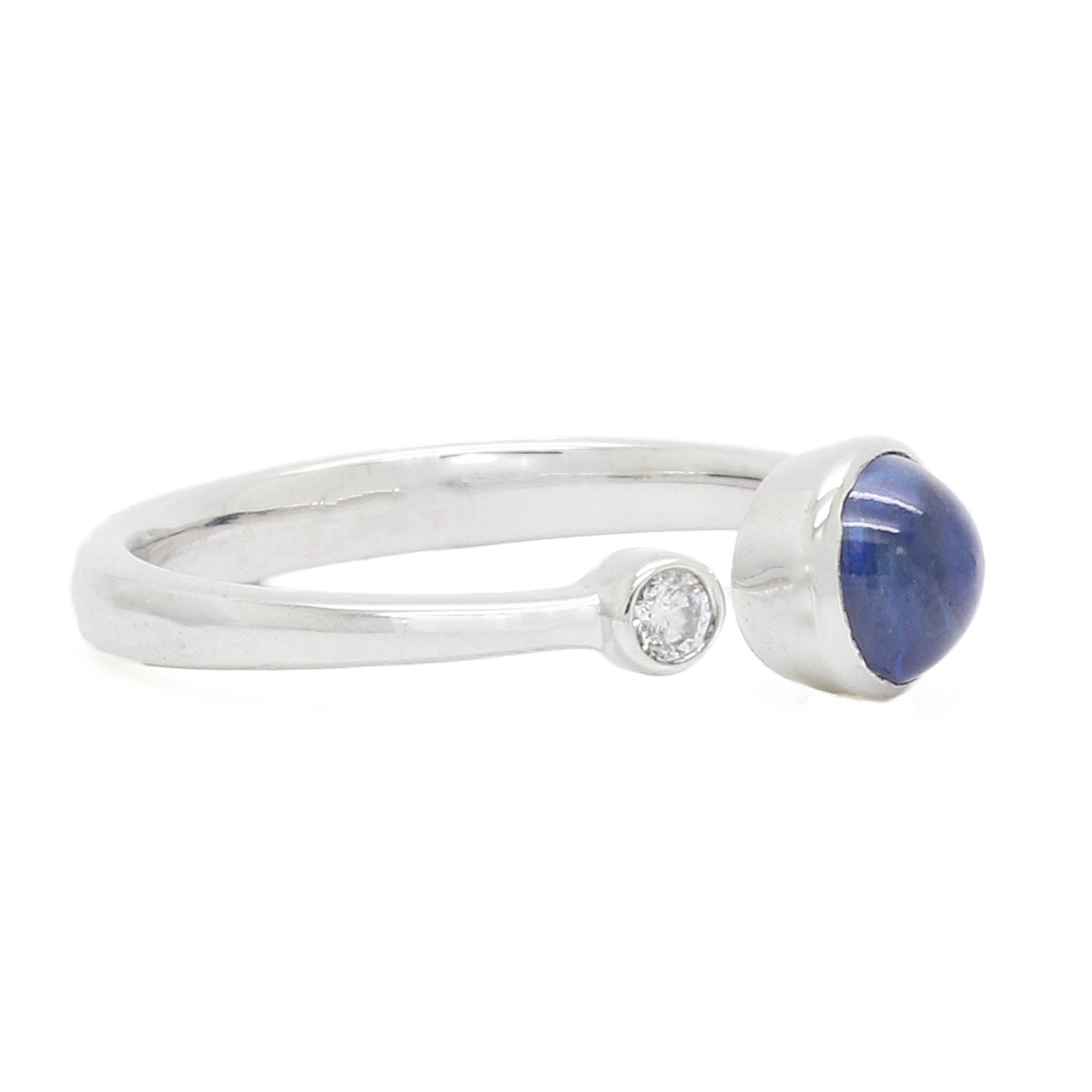 Open Front Sapphire and Diamond Ring