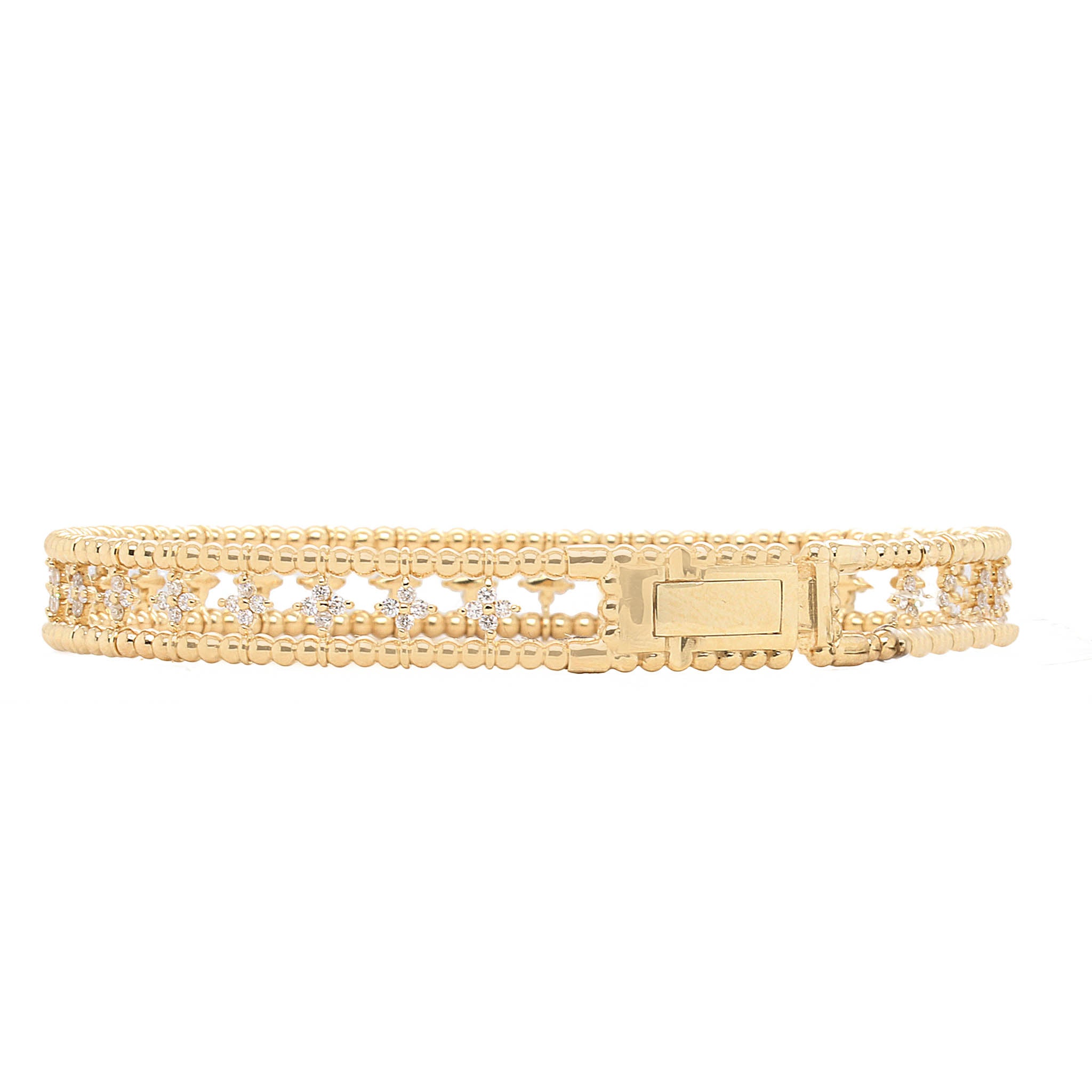 Openwork Diamond Flexible Bracelet In Yellow Gold