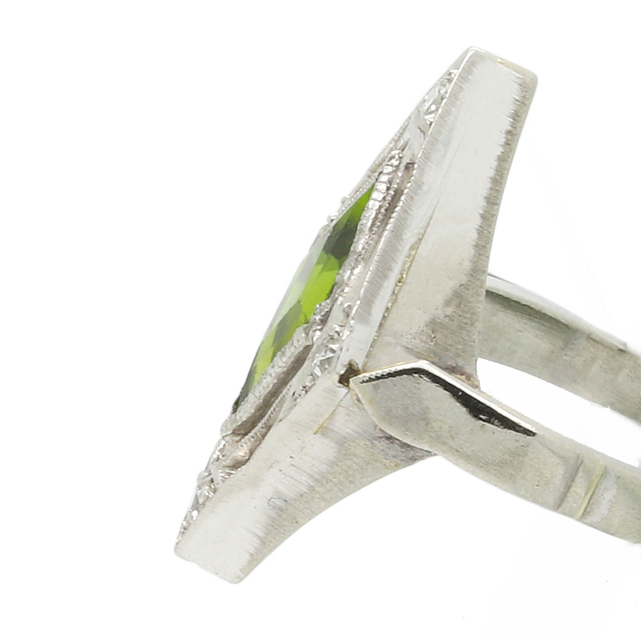 Art Deco Peridot & Diamond Ring