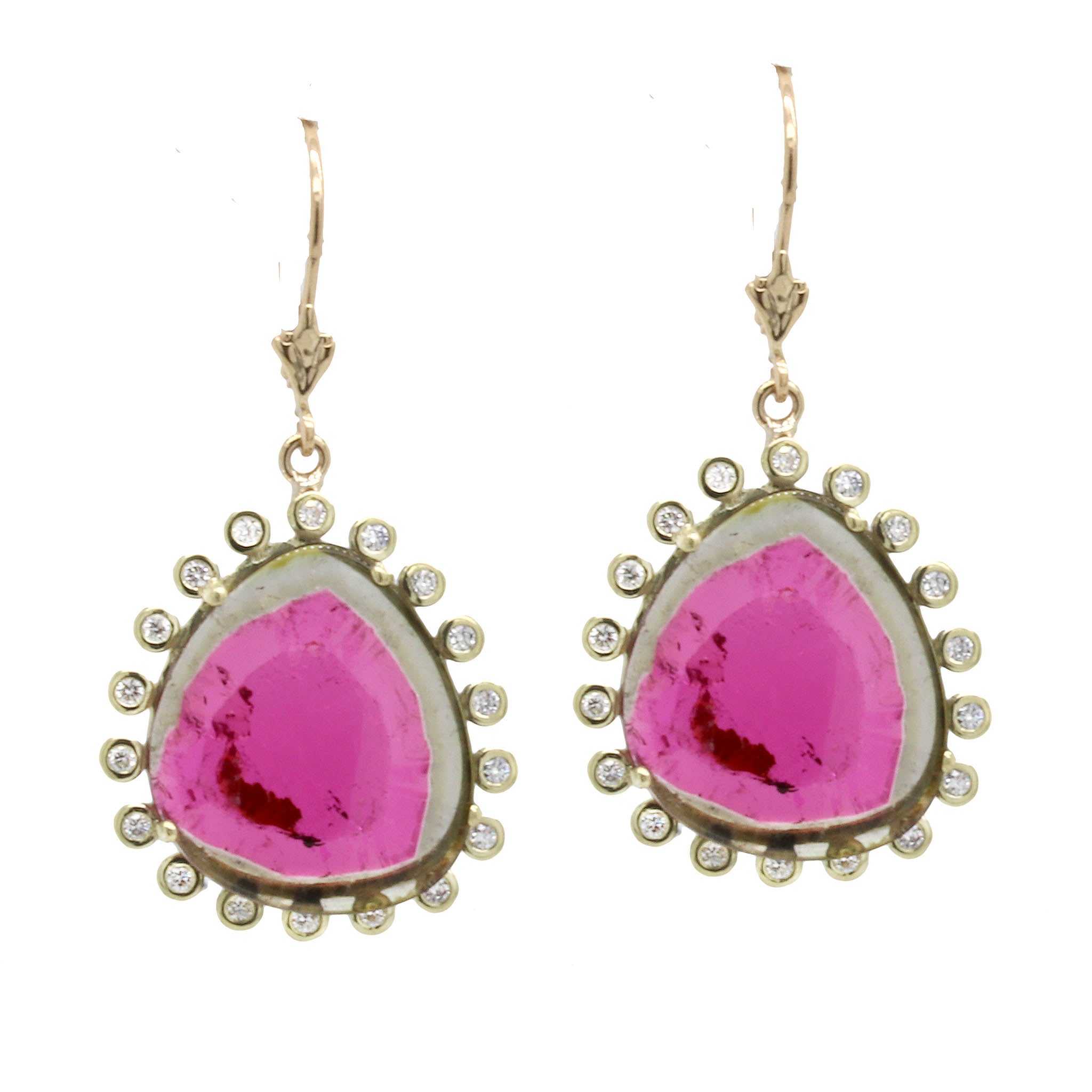 Watermelon Tourmaline Drop Earrings