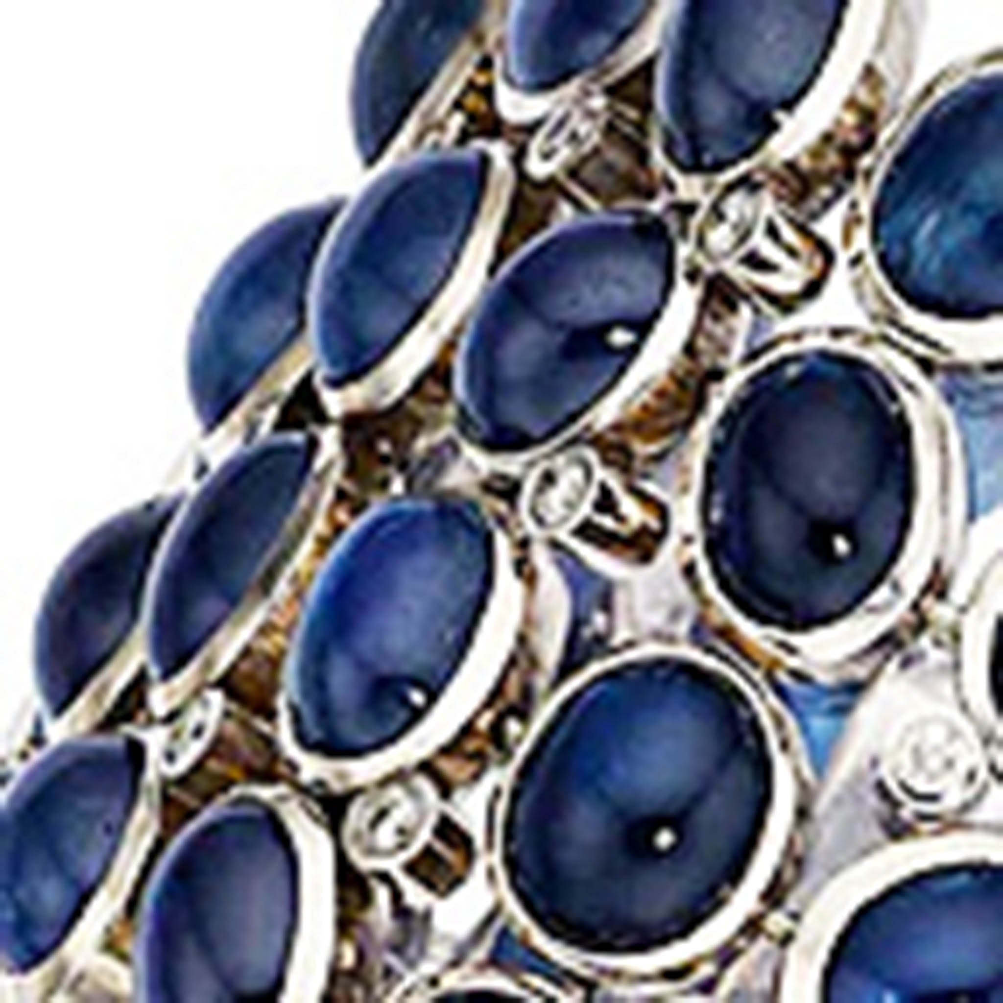 Large Cabochon Blue Sapphire Diamond